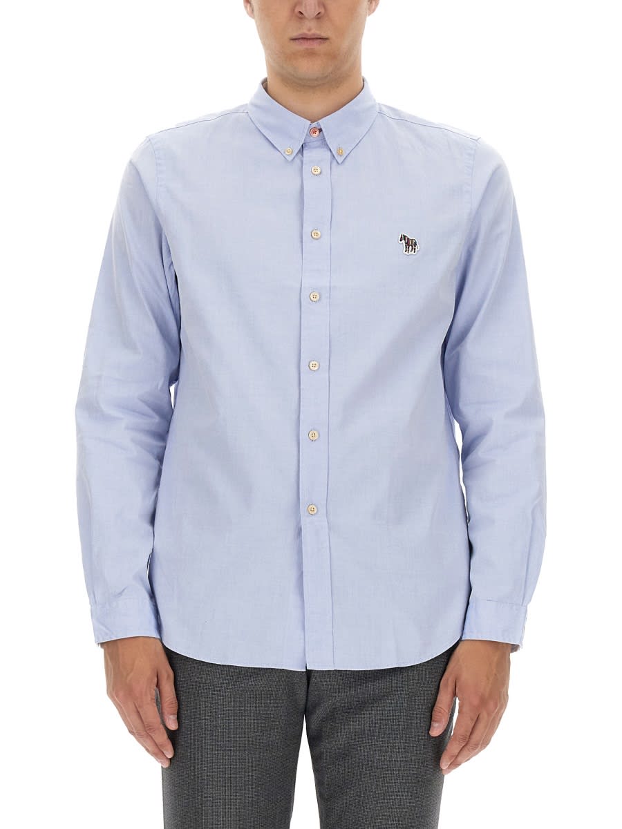 Ps By Paul Smith Ps Paul Smith "zebra" Shirt In Blue