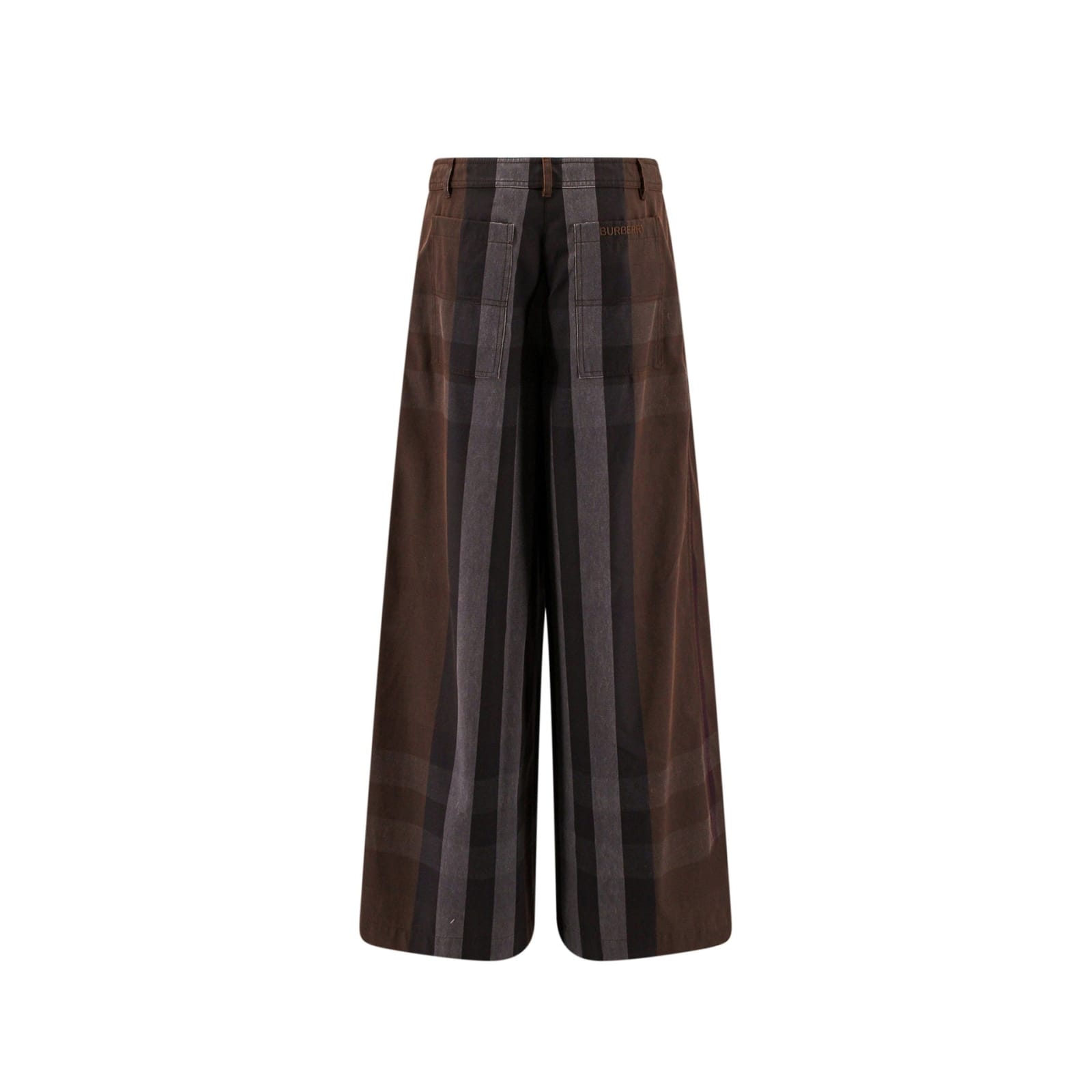 Shop Burberry Cotton Pants In Brown