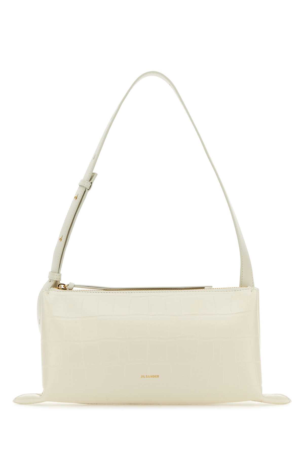 Ivory Leather Small Empire Shoulder Bag