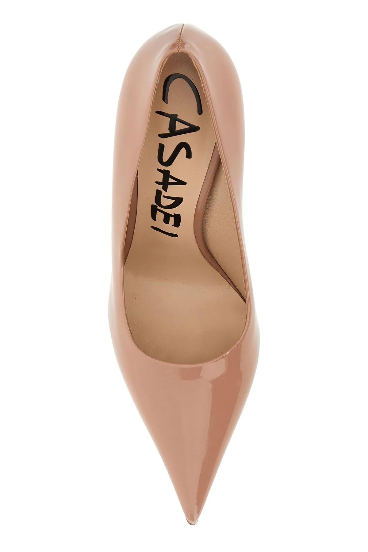 Shop Casadei Antiqued Pink Leather Blade Tiffany Pumps