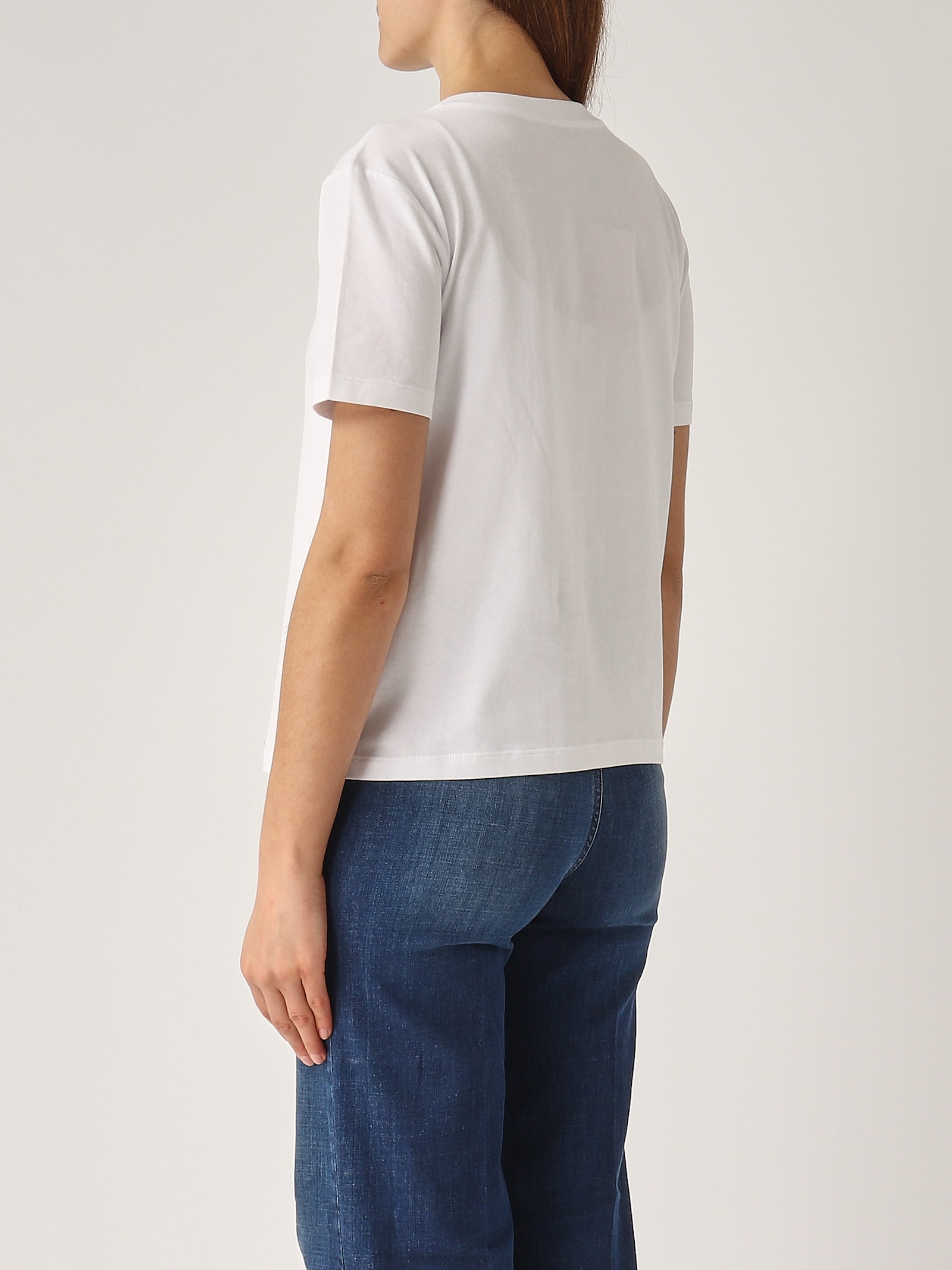 Twinset T-shirt Con Oval-t Metallico T-shirt In Bianco