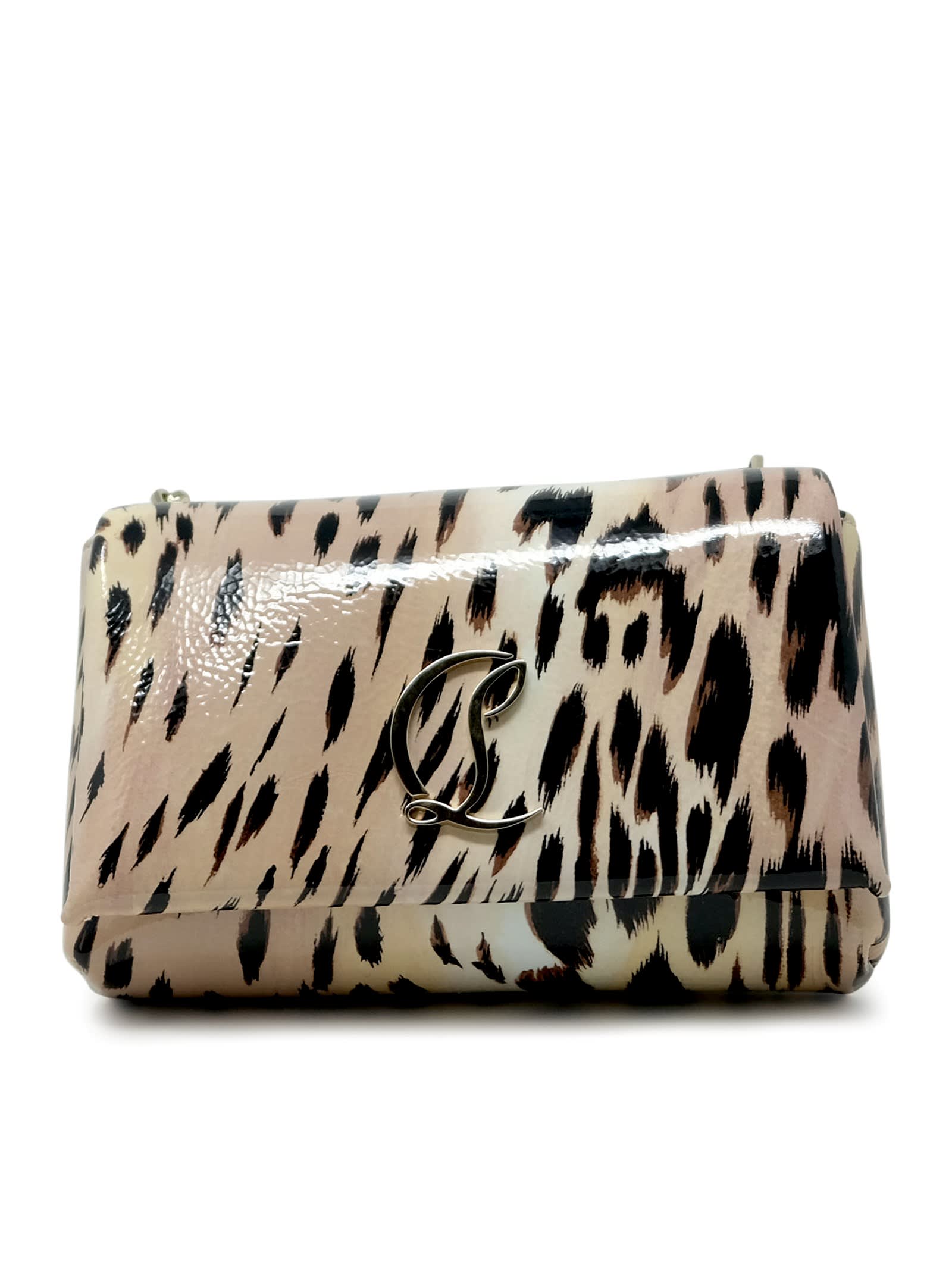 Christian Louboutin Leopard Gigi Naplak Leather Loubi54 Pouch Bag In Leopard
