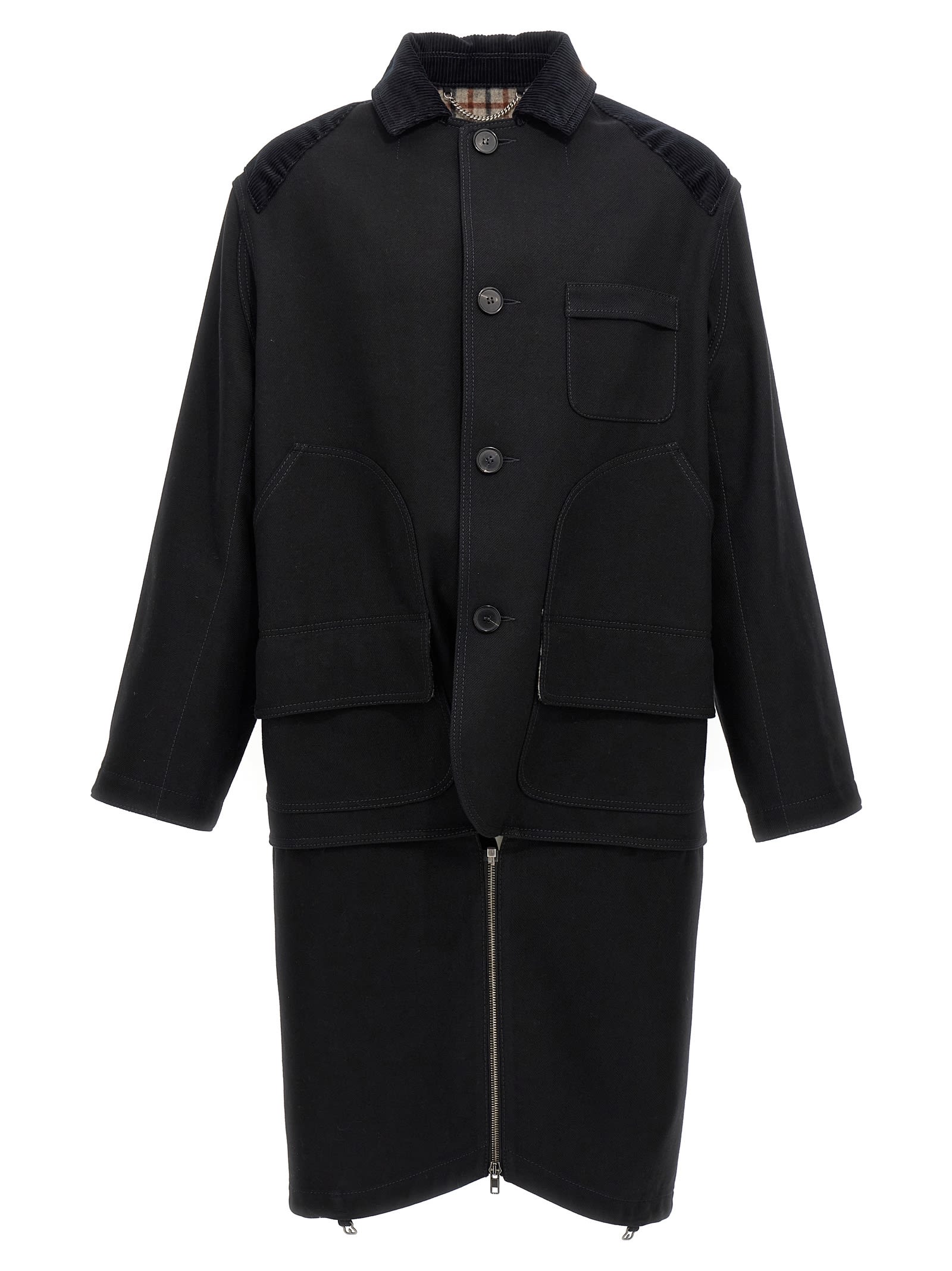 Shop Maison Margiela Reversible Single-breasted Coat In Black