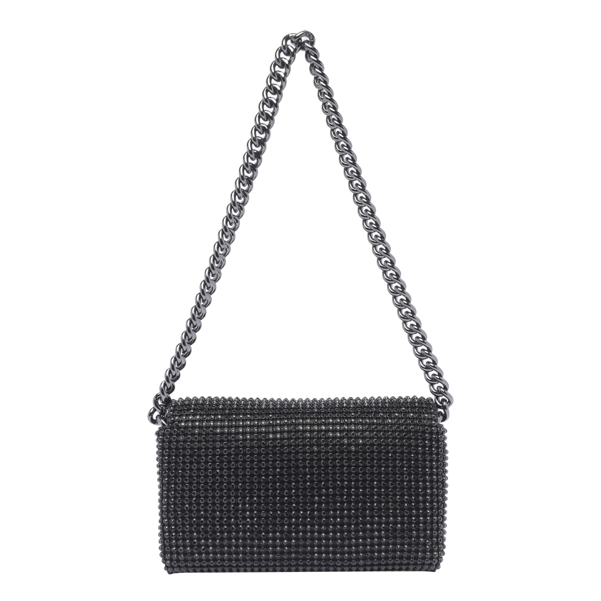 Shop Marc Jacobs The Rhinestone J Marc Mini Shoulder Bag In Black