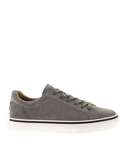 Tods Sneakers In Suede Leather - Gray
