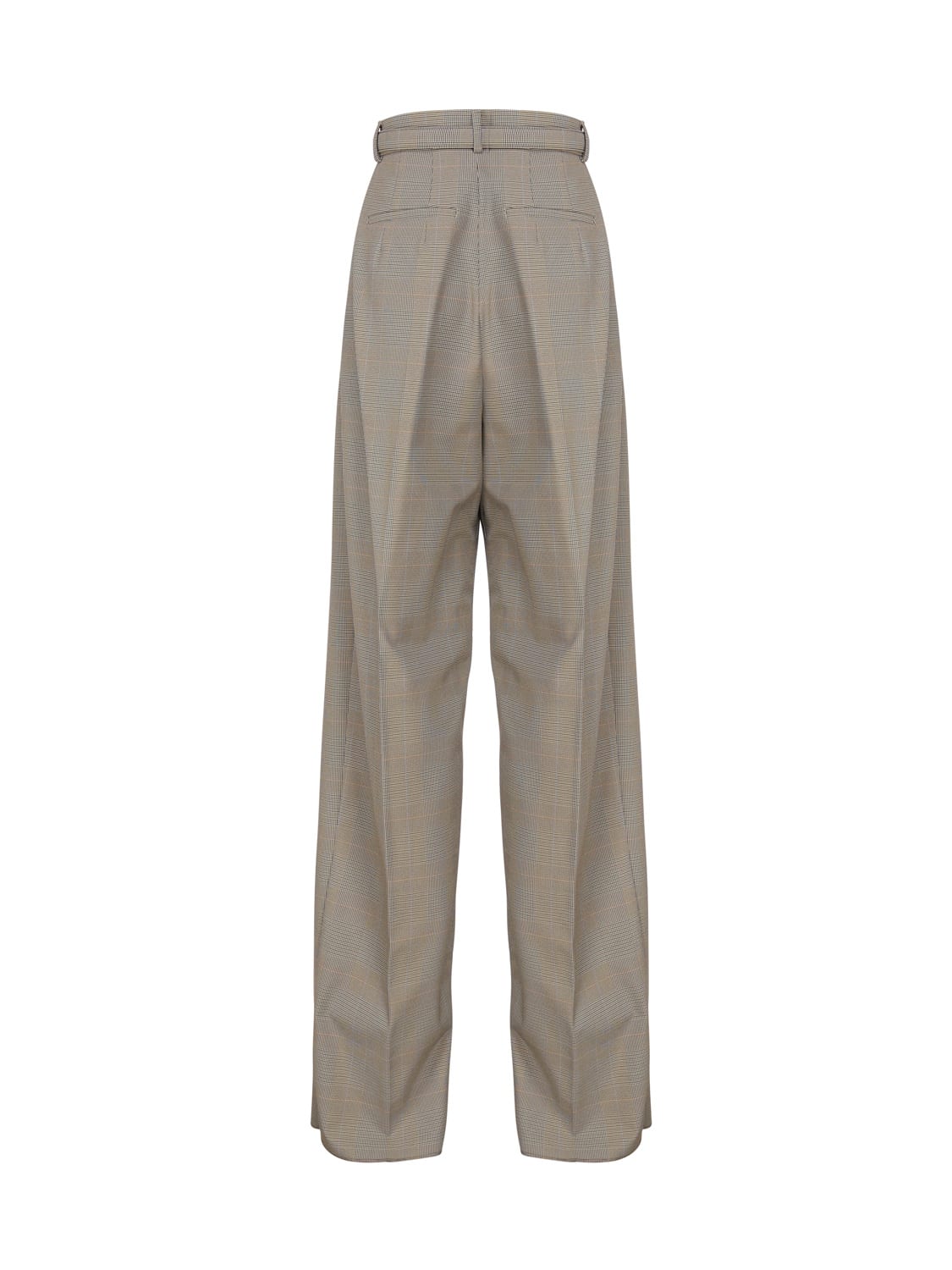 Shop Sportmax Oversized Trousers In Prince Of Wales In Beige