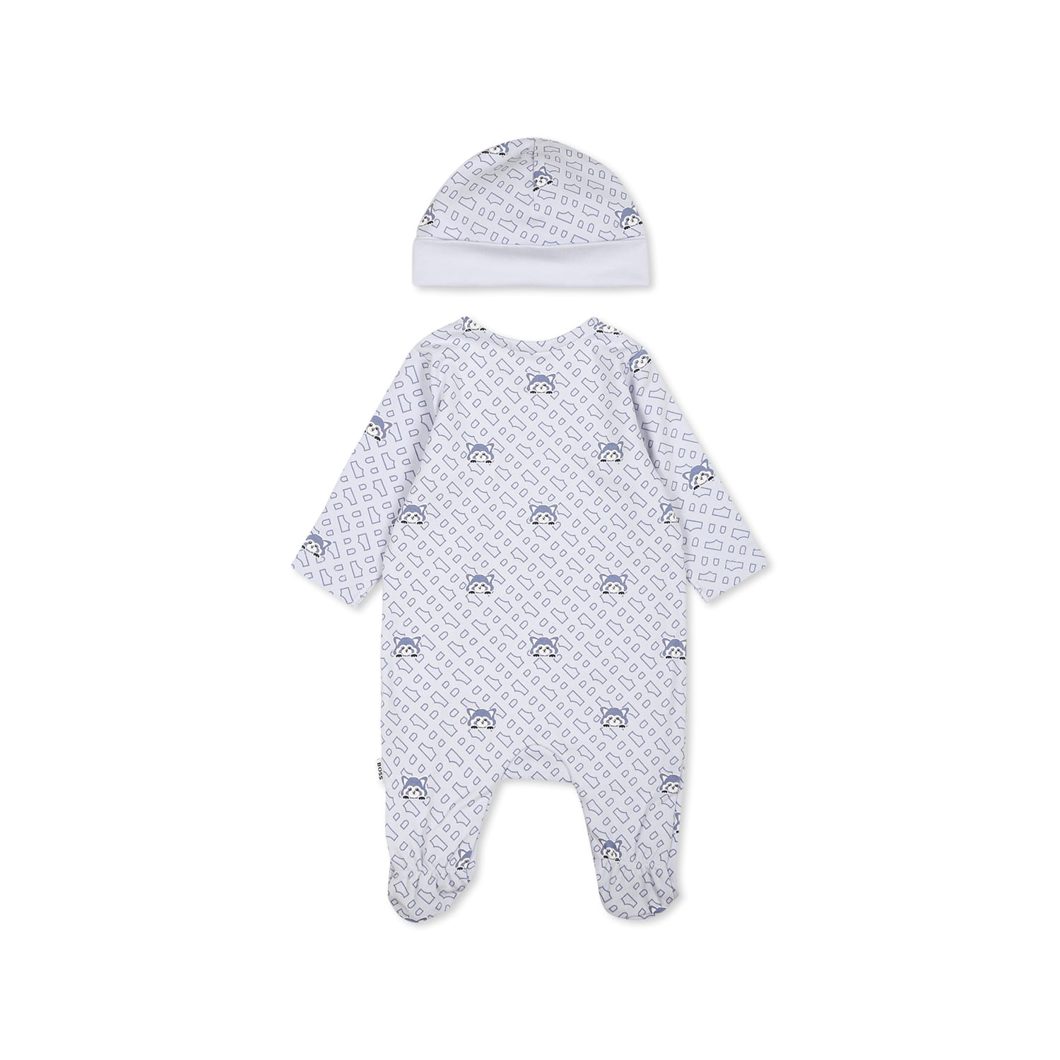 Hugo Boss Light Blue Babygrow Set For Baby Boy With Logo In Light Blue