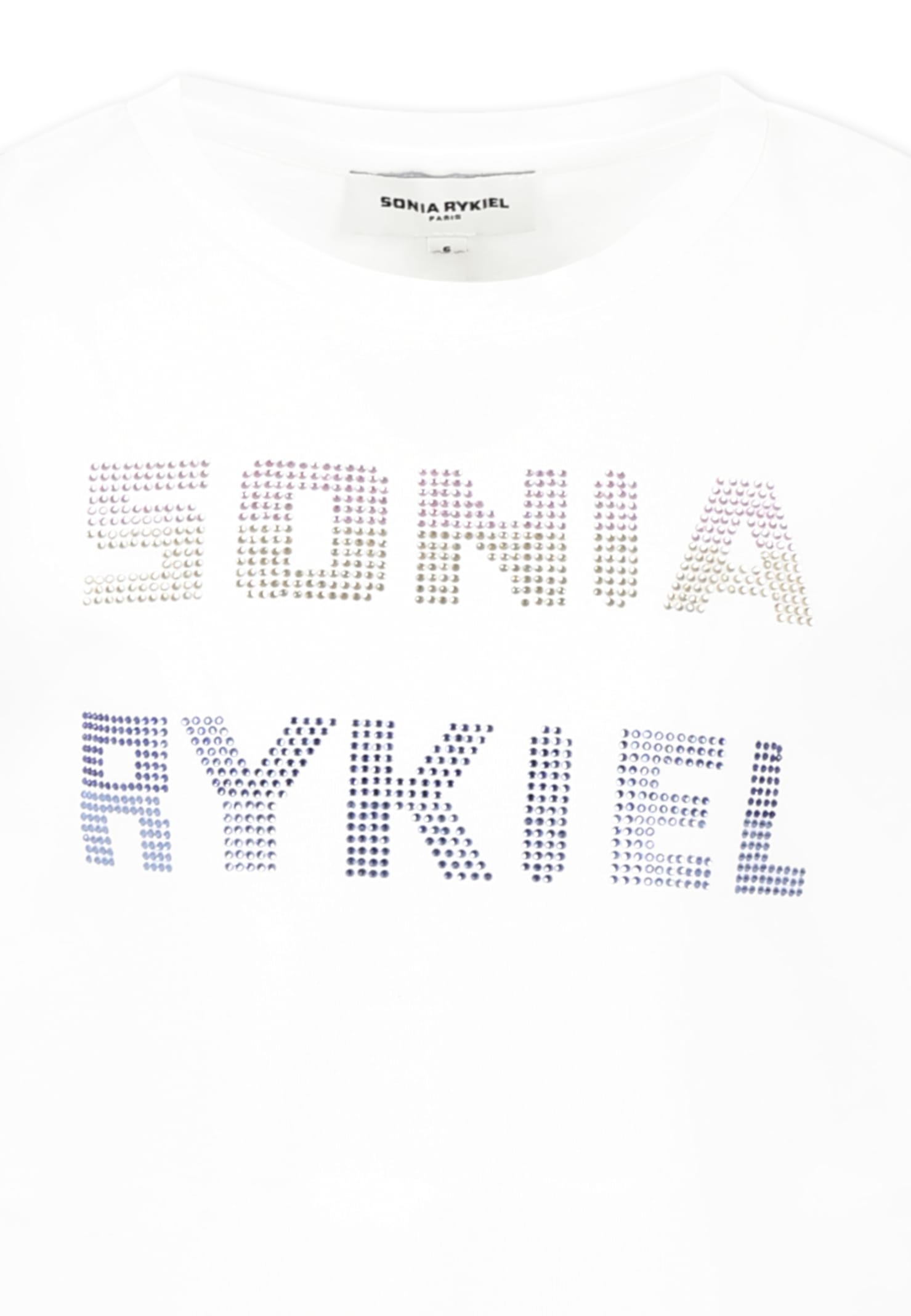 Shop Rykiel Enfant White T-shirt For Girl With Logo