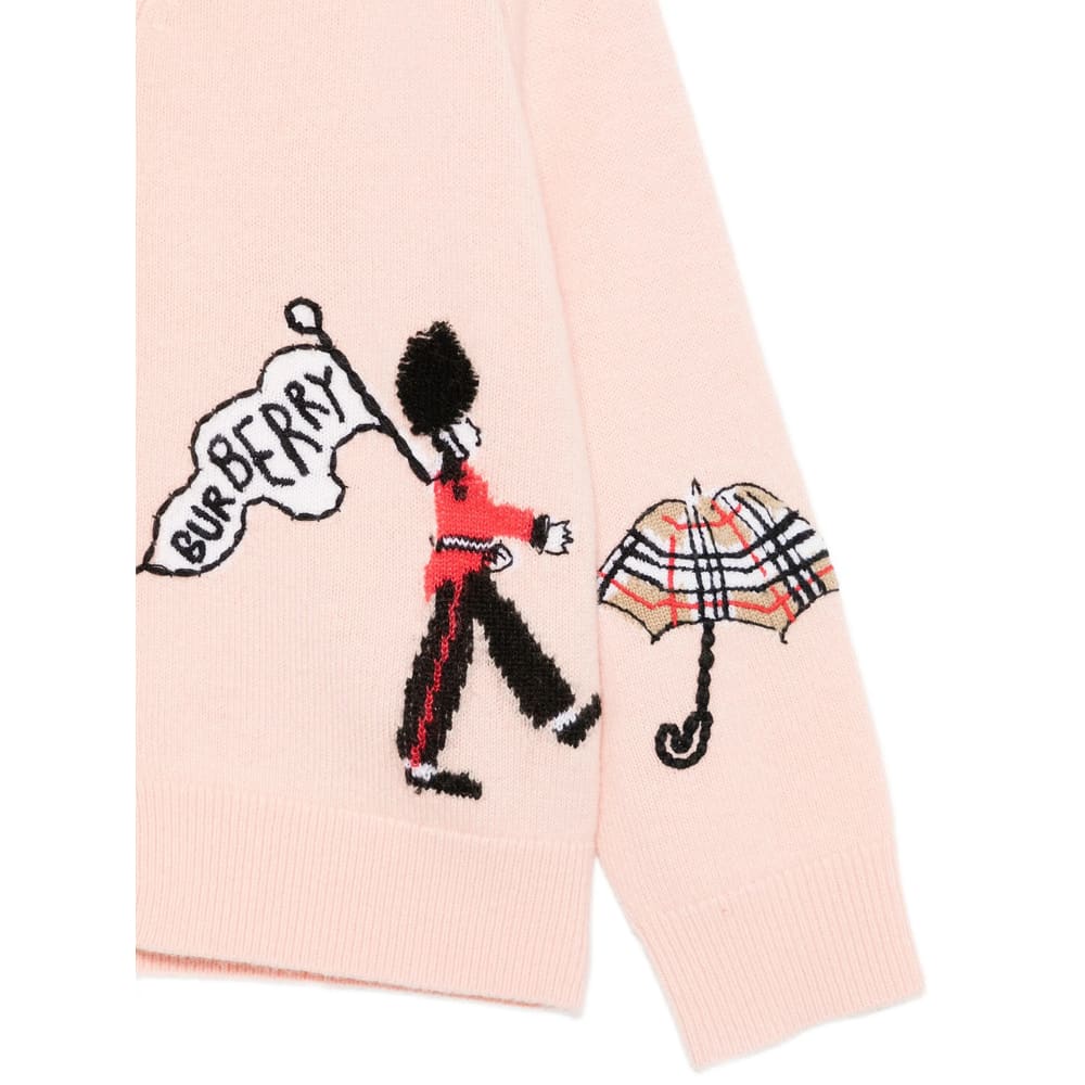 Burberry Girl's Romie Embroidered Soldier Cardigan In Pink