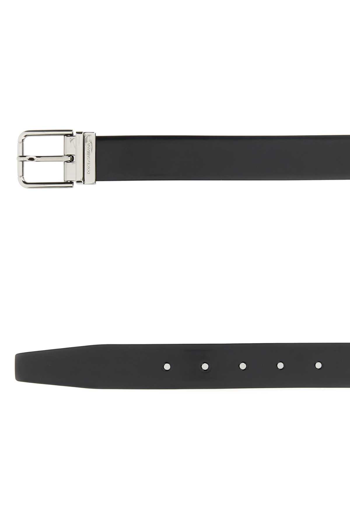 Dolce & Gabbana Black Leather Belt In Nero