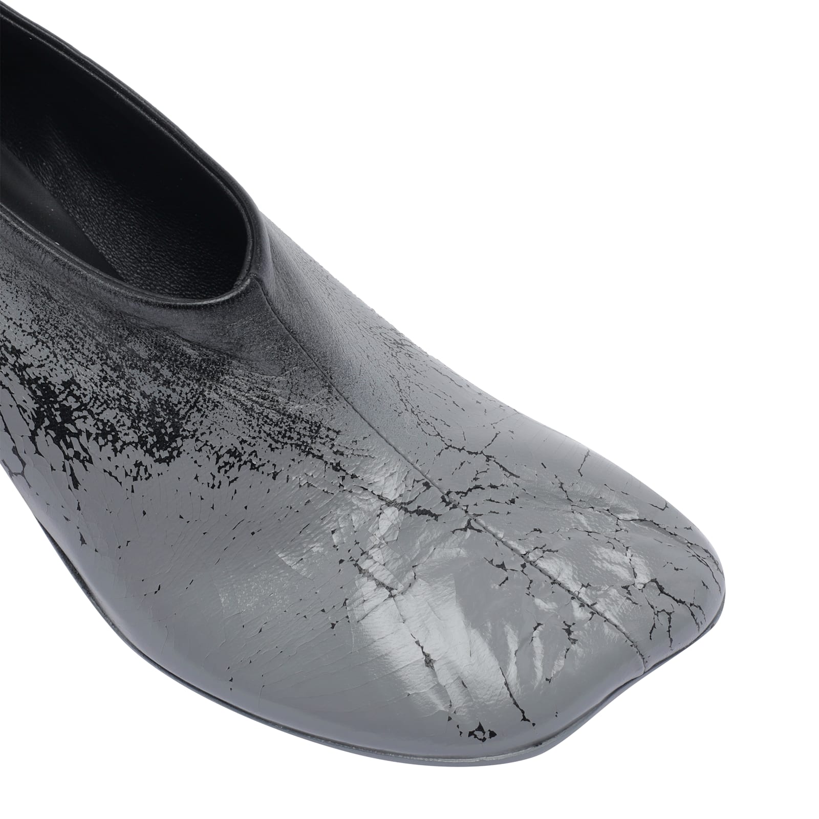 Mm6 Maison Margiela Stylish Block Heel Round Toe Pumps In Gray