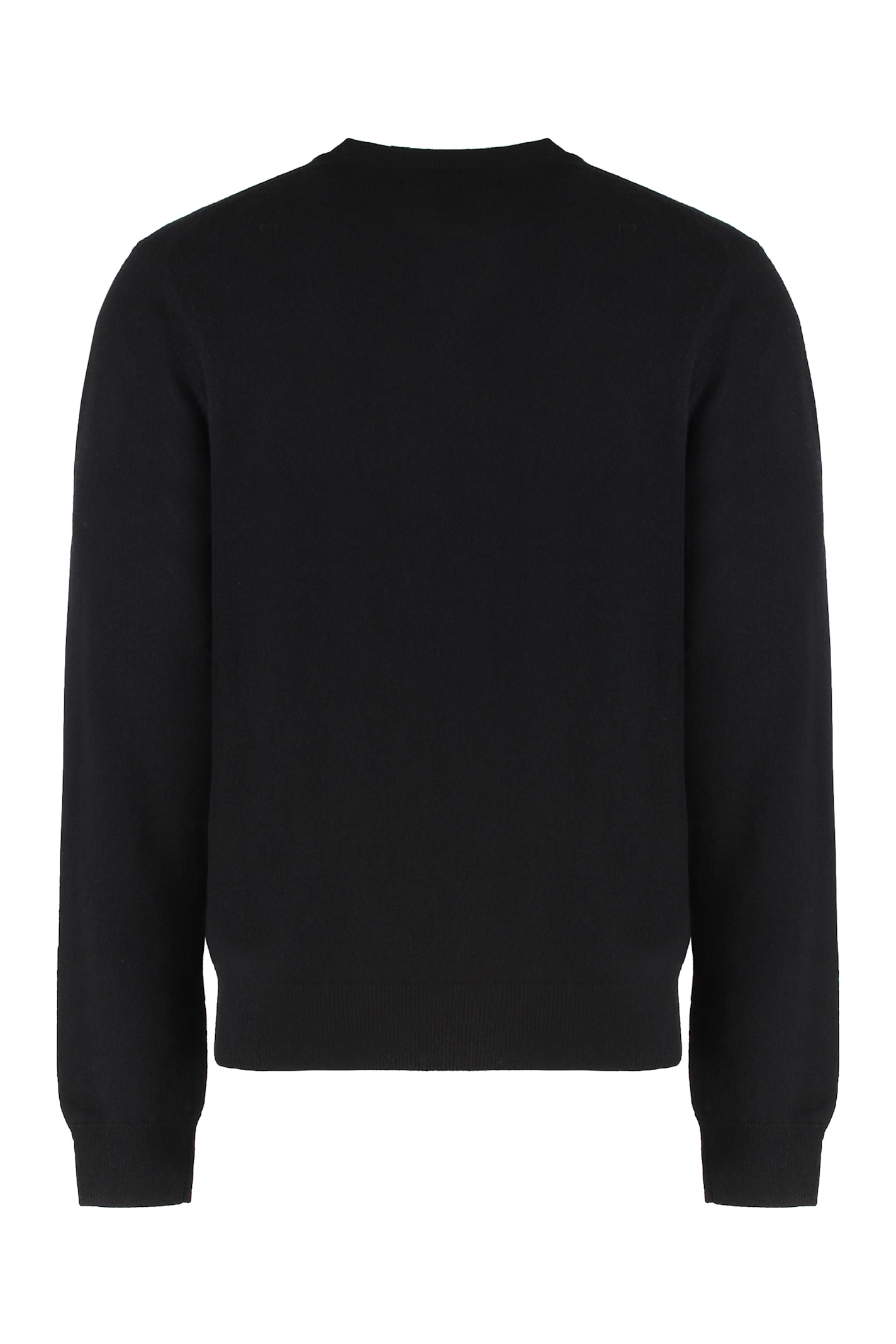 Comme Des Garçons Shirt Crew-neck Wool Sweater In Black