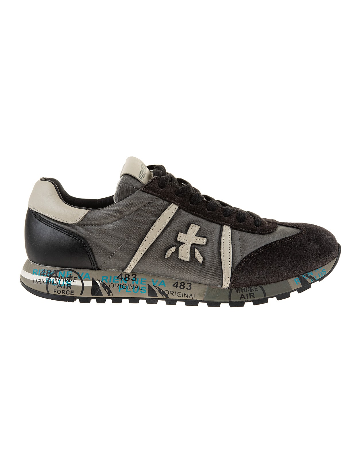 Premiata Man Grey And Black Lucy Sneakers