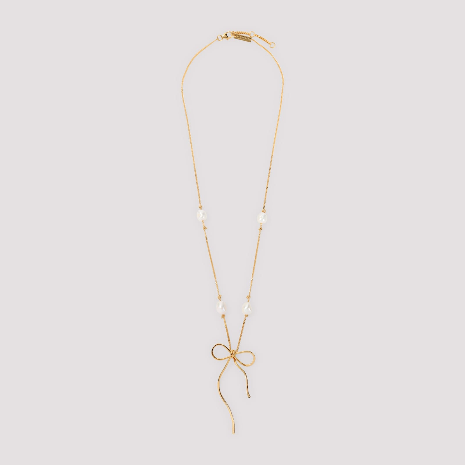 Marni Pearl-embellished Necklace In Gold