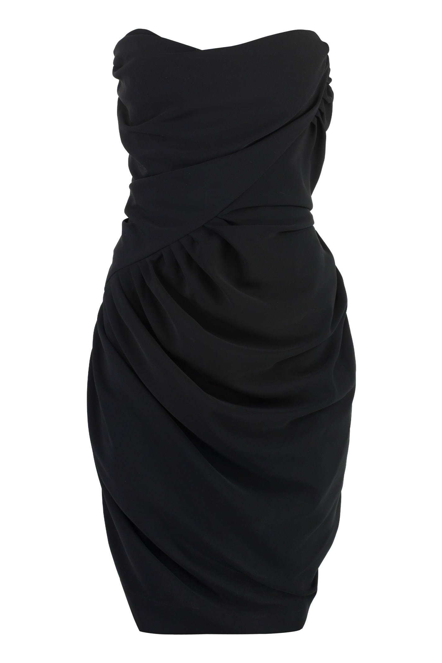 Shop Vivienne Westwood Gathered Dress In Black