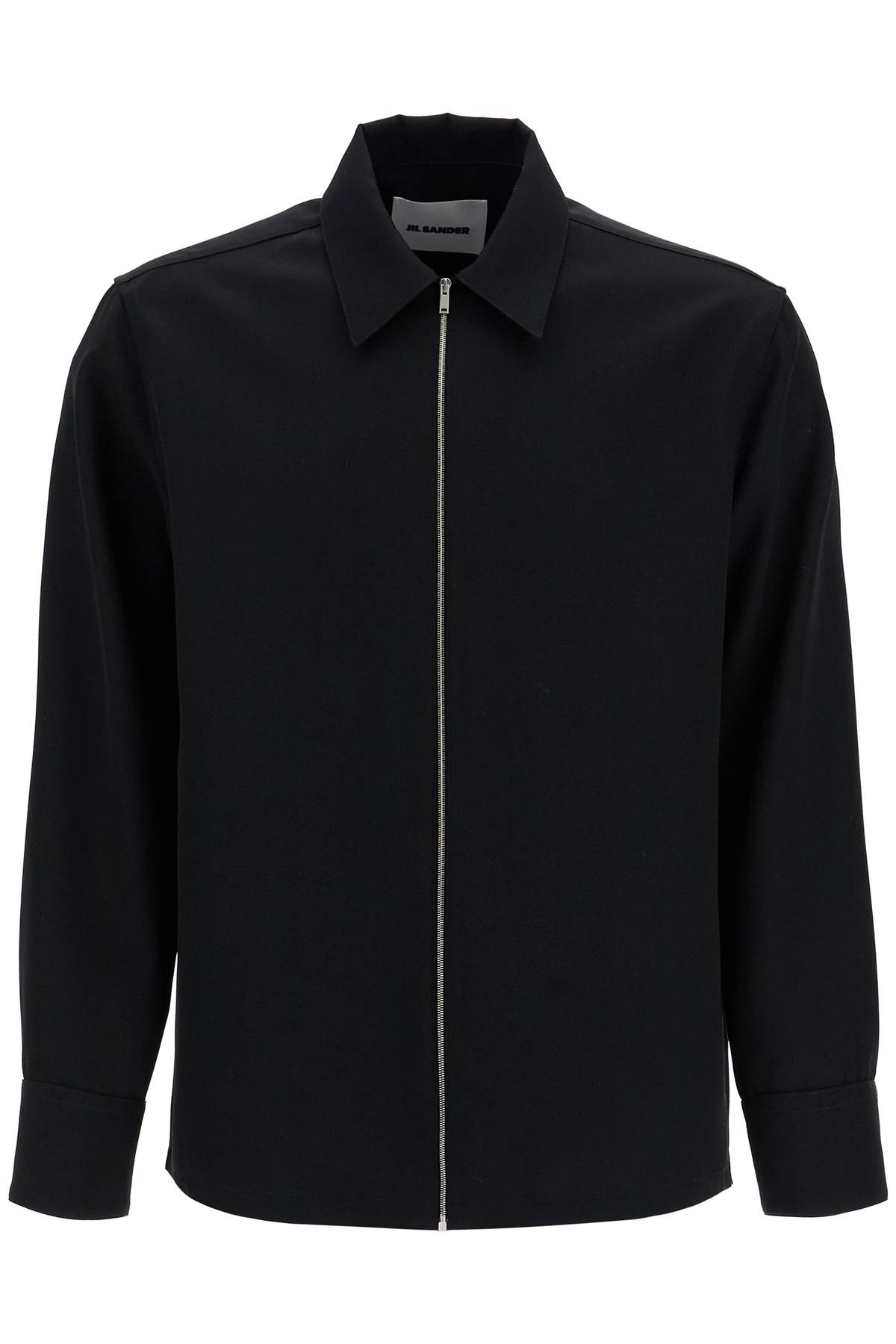 Shop Jil Sander Zippered Overshirt In Black (black)