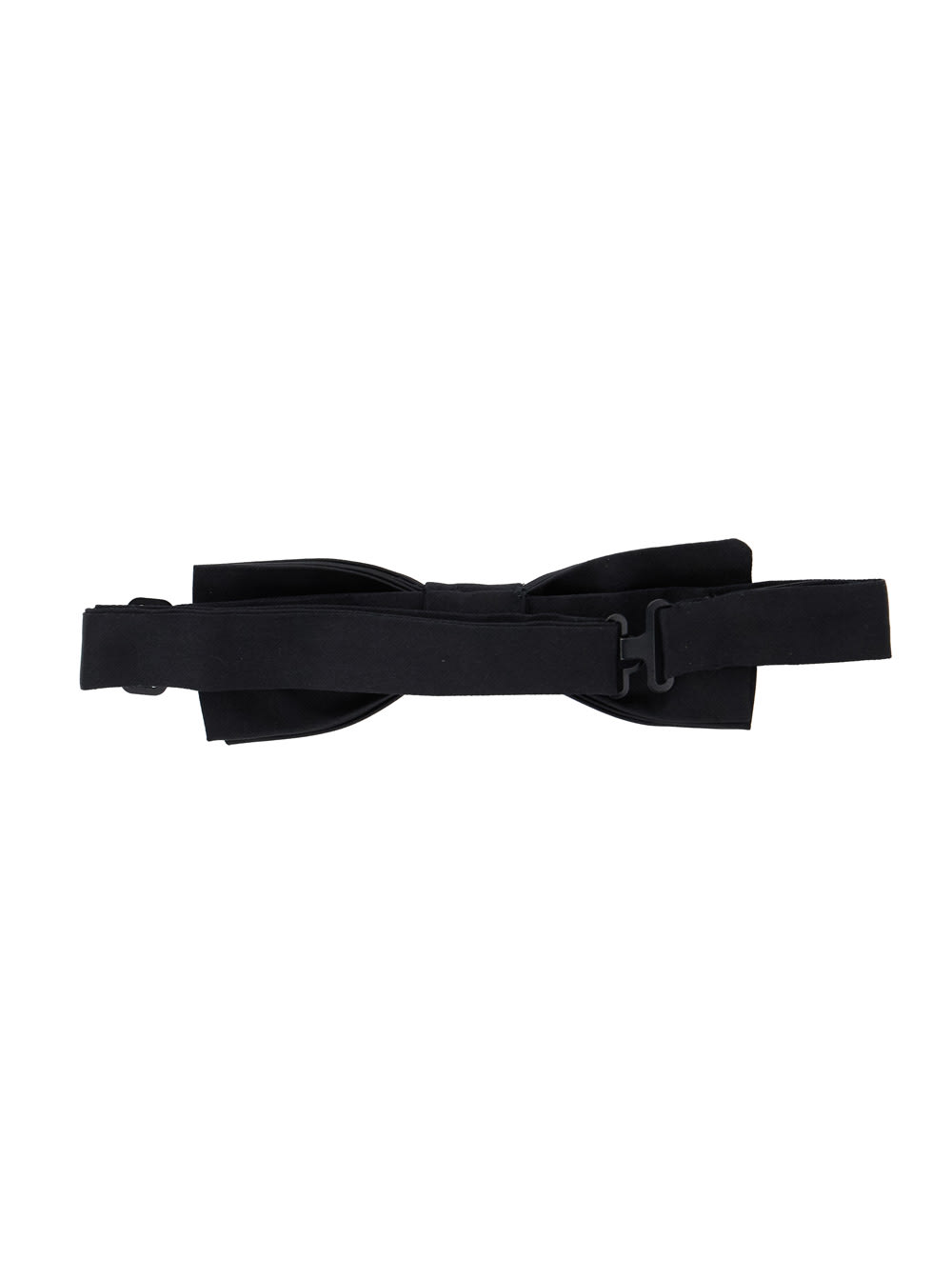 Dolce & Gabbana Black Bowtie With Logo Patch On The Rear And Rear Hook Closure In Silk Man