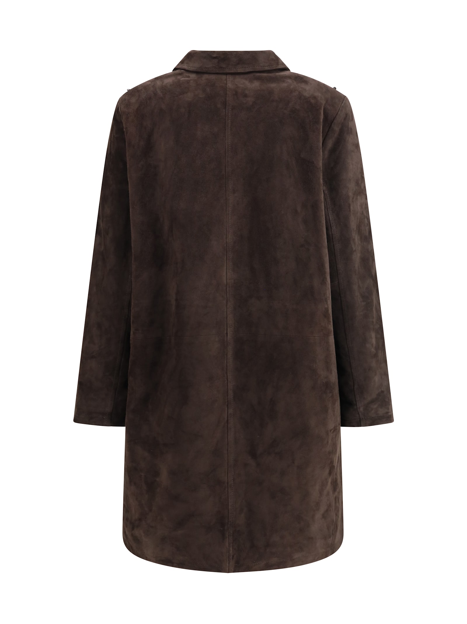 Sword 6.6.44 Goat Suede Leather Blazer With Stone Details In Brown