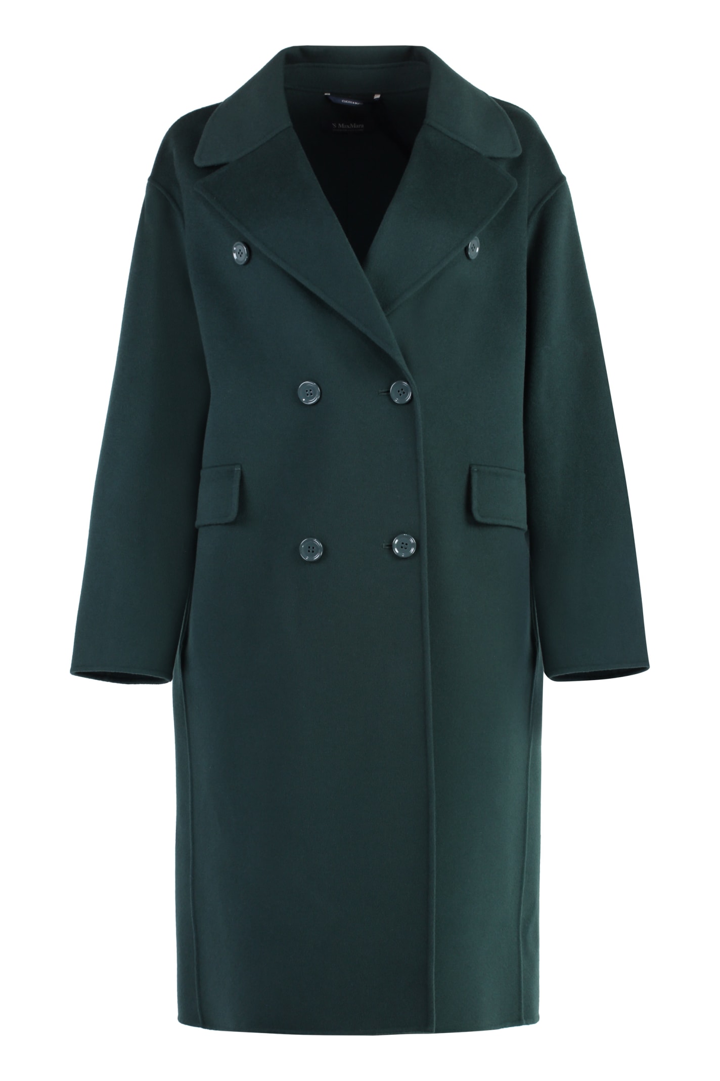 Shop 's Max Mara Oliver Double-breasted Virgin Wool Coat In Green