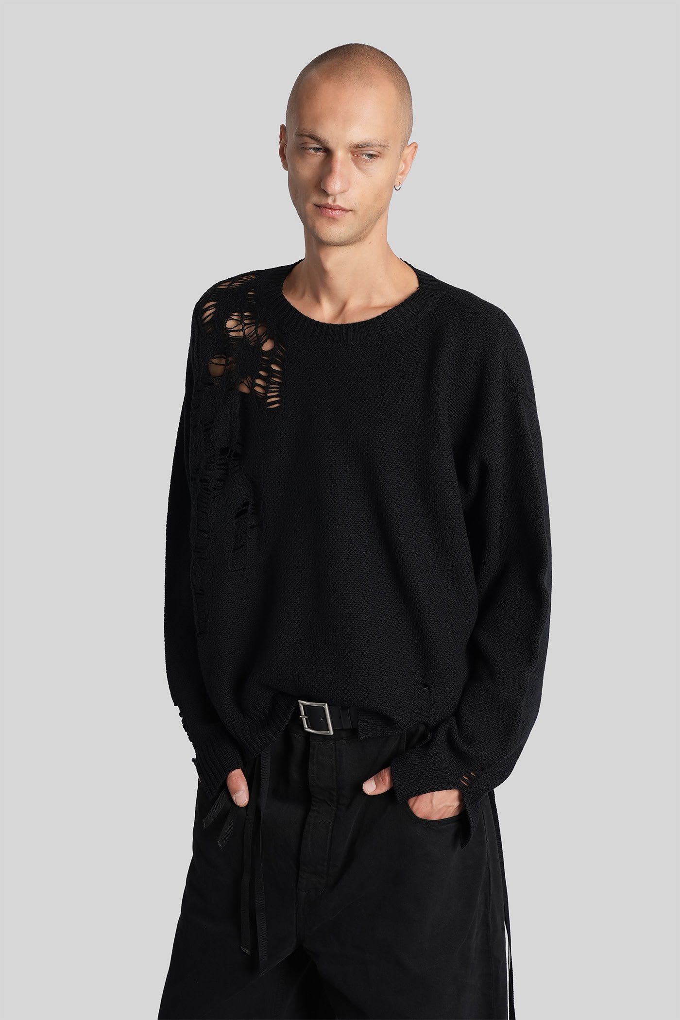 Ann Demeulemeester Waldon Knitwear In Black Wool In Black