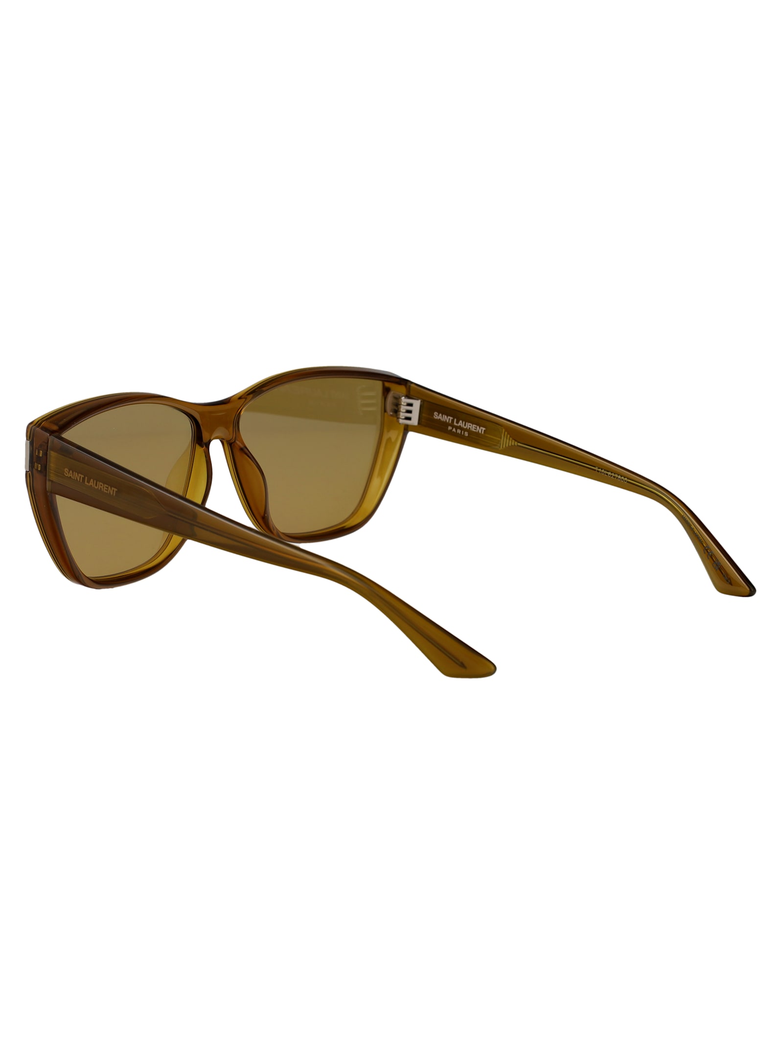 Saint Laurent Brown-brown-brown Bio Injection Sunglasses In Brown