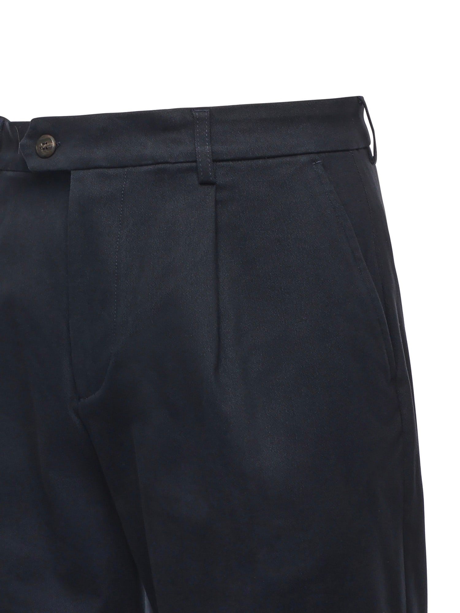 Eleventy Cotton And Cashmere Trousers In Blue