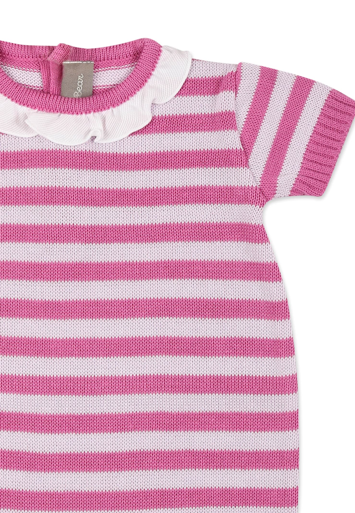 Little Bear Fuchsia Romper For Baby Girl In Fuchsia