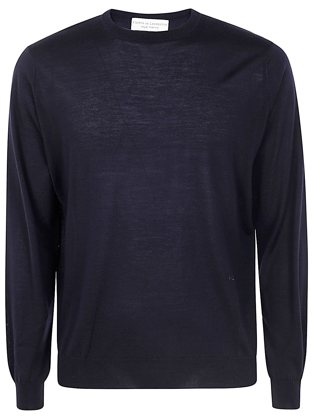 Shop Filippo De Laurentiis Long Sleeves Merinos Round Neck In Blue