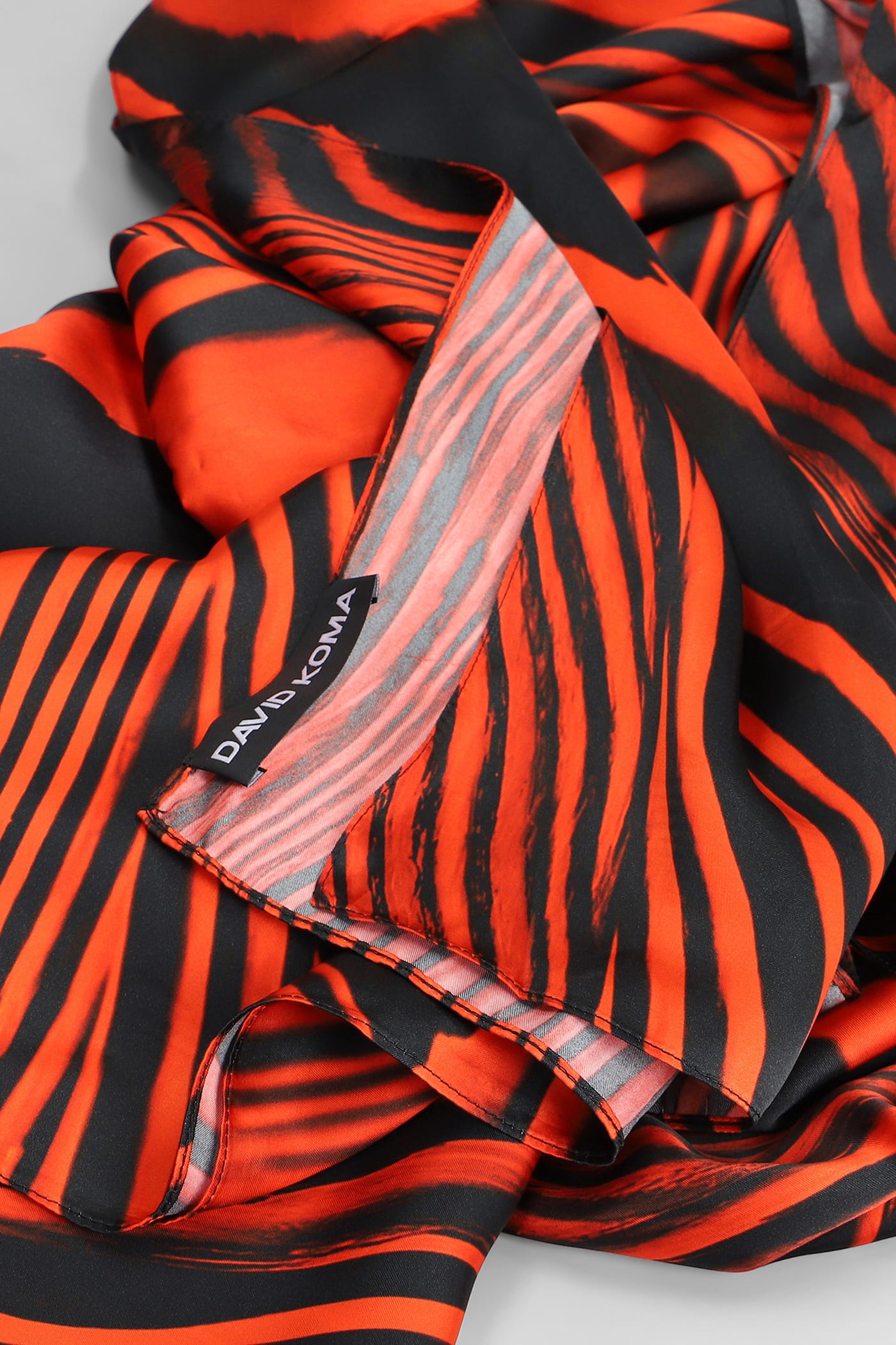 David Koma Zebra-print Satin Scraf In Red