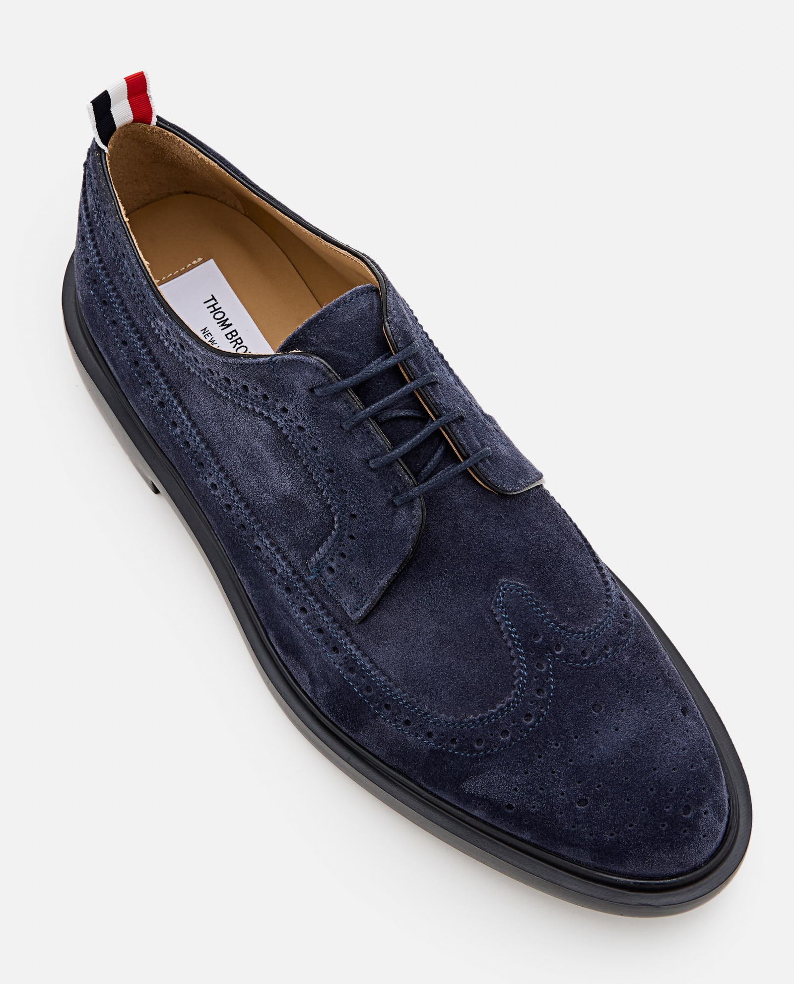 Shop Thom Browne Leather Classic Longwing In Blue