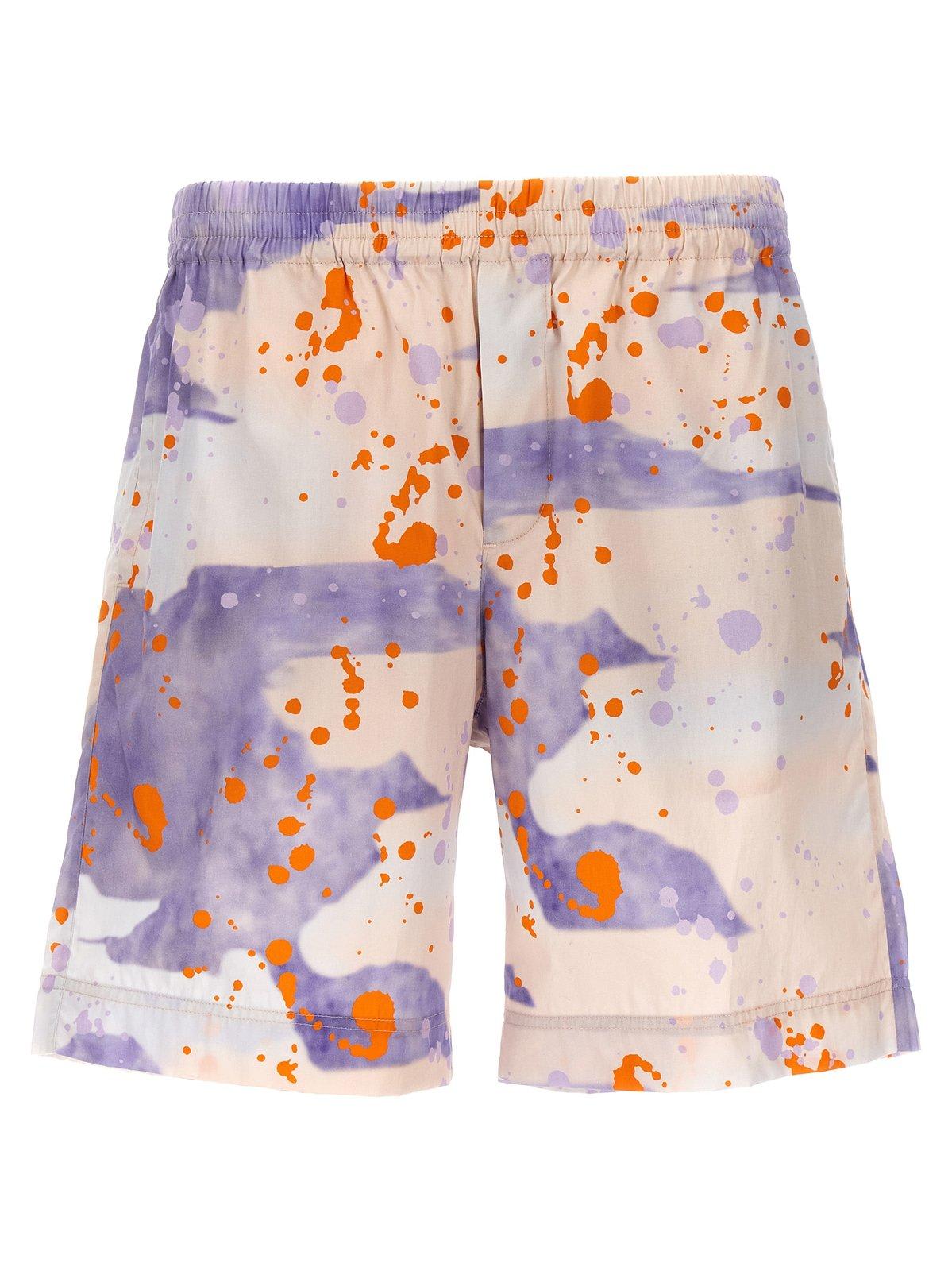 Paint-splatter Knee-length Shorts