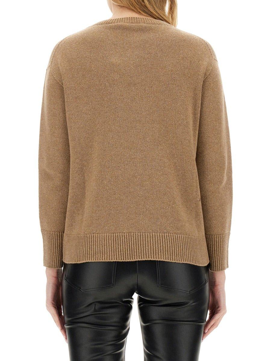 Shop 's Max Mara Vneck Longsleeved Jumper In Beige