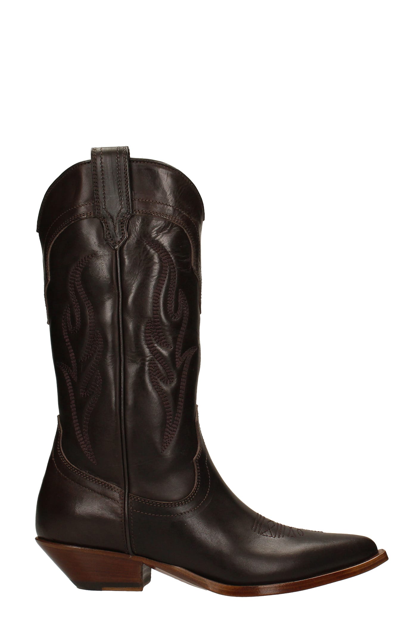 Sonora Santafe Texan Boots In Brown Leather