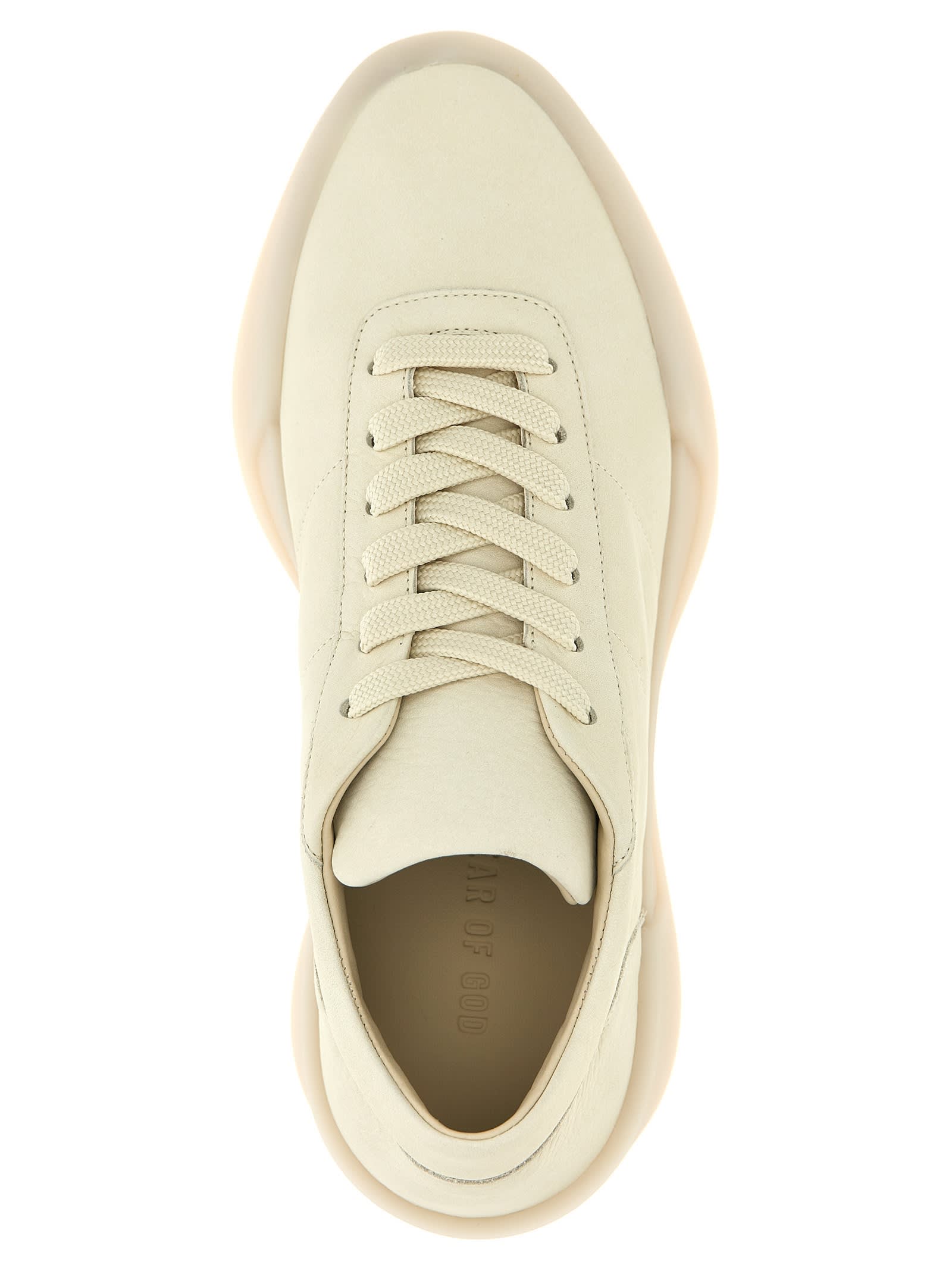 Fear Of God Man Sneakers Ivory Size 7 Leather In Metallic