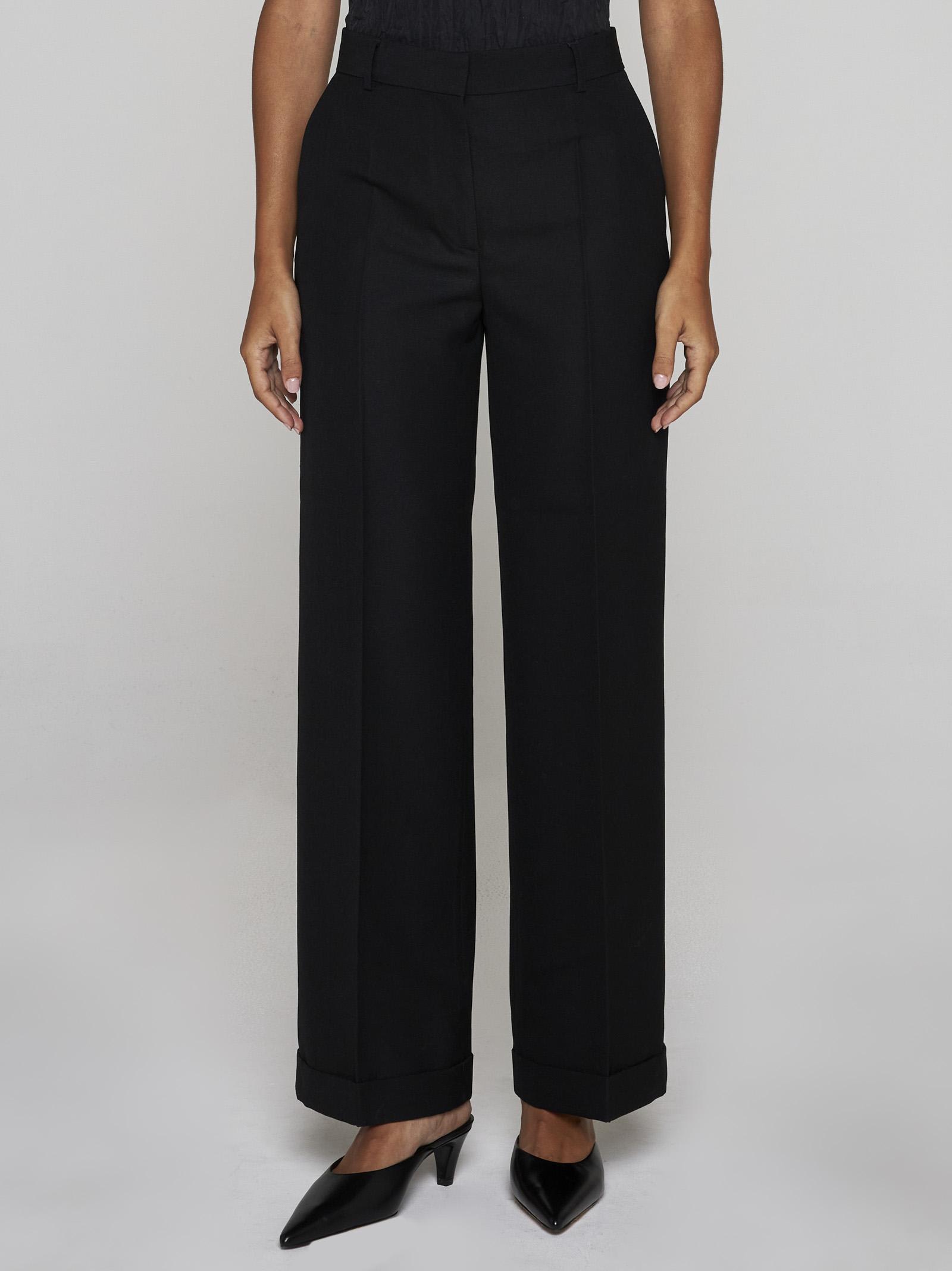 Shop Totême Wool-blend Tailored Trousers In Black