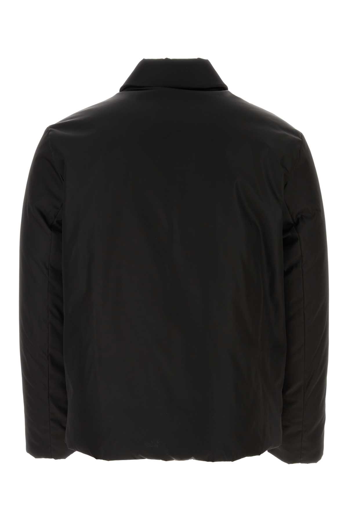 Shop Prada Black Re-nylon Down Jacket In Nero