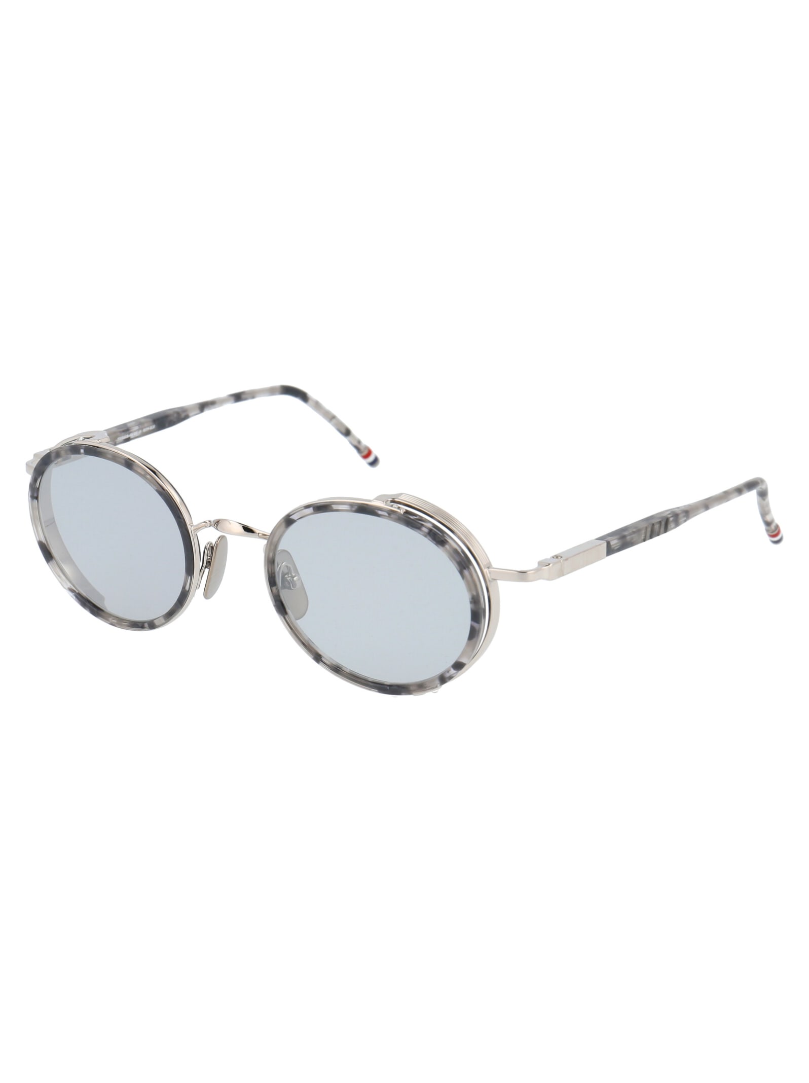 Shop Thom Browne Tb-813 Sunglasses In Grey Tortoise - Silver W/ Medium Grey - Silver Flash - Ar