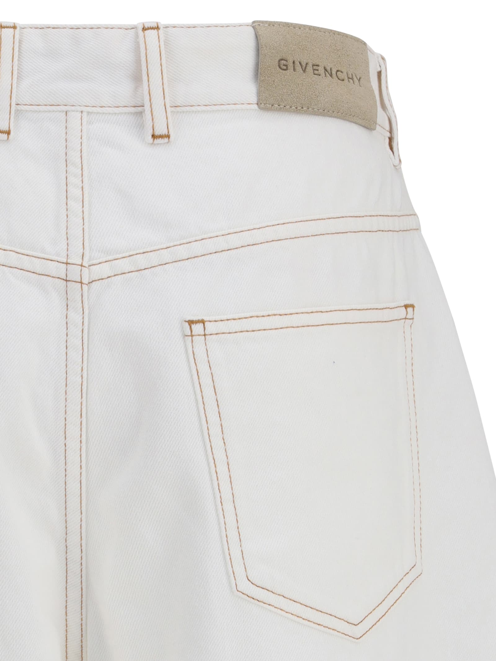 Givenchy White Denim Wide-leg Jeans In White