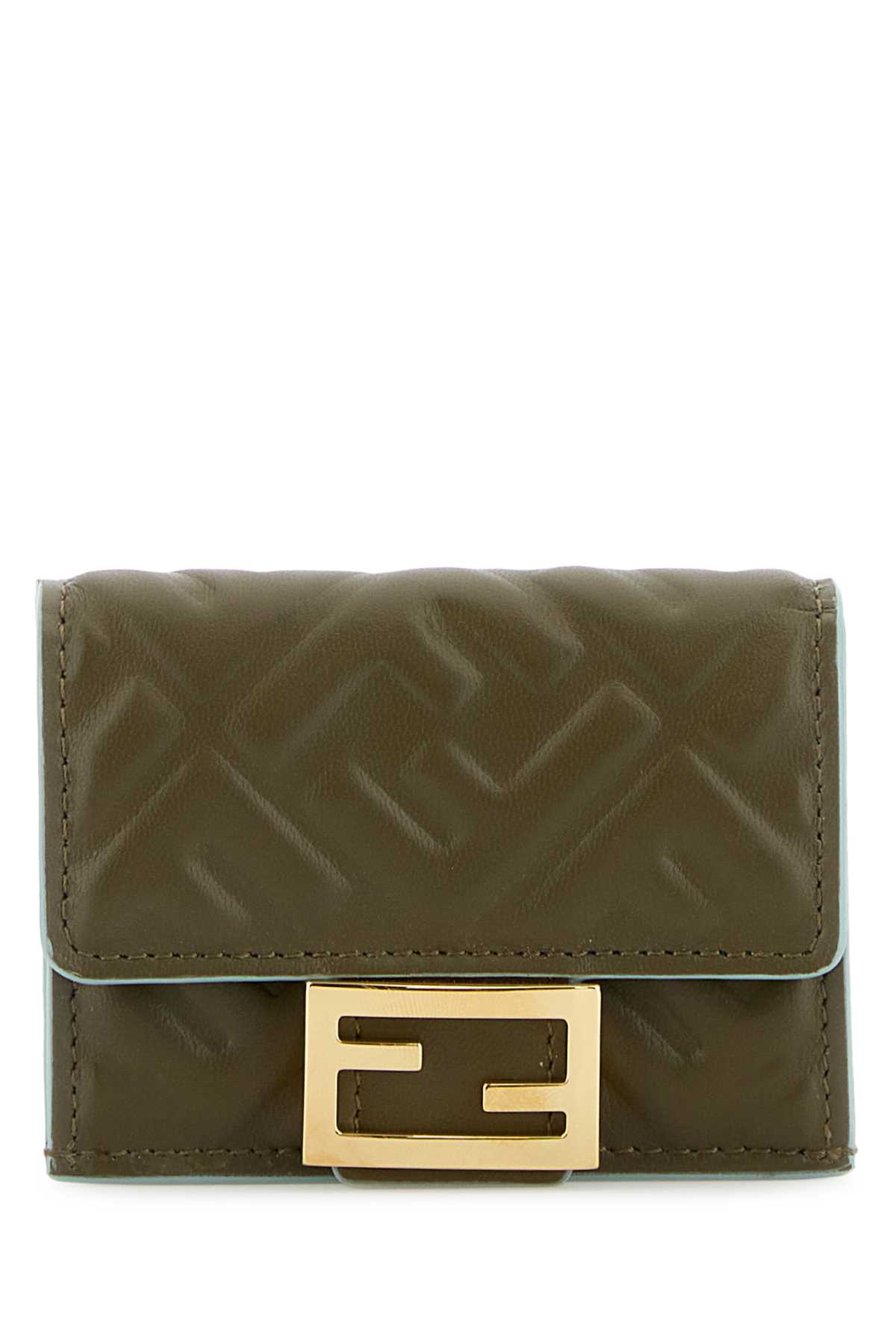 Shop Fendi Army Green Leather Baguette Wallet In Avocadoaquiferos