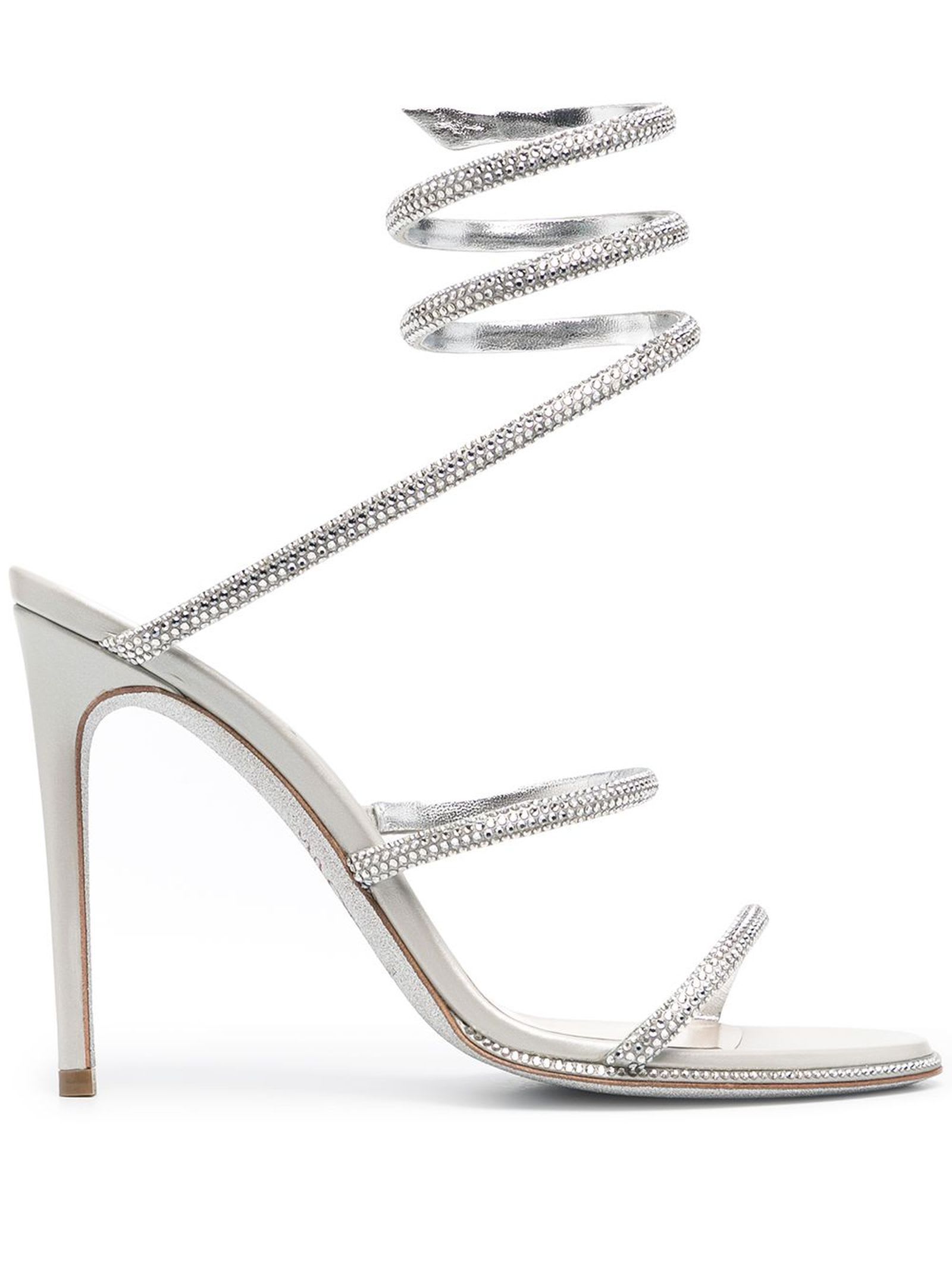 René Caovilla Silver-tone Cleo Calf Leather Sandals