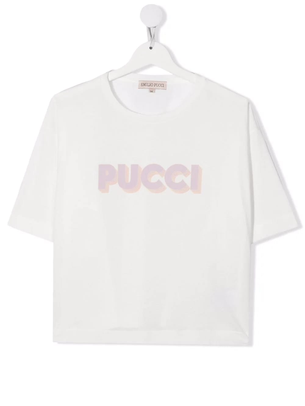 Emilio Pucci Kids White T-shirt With Pink 3d Logo