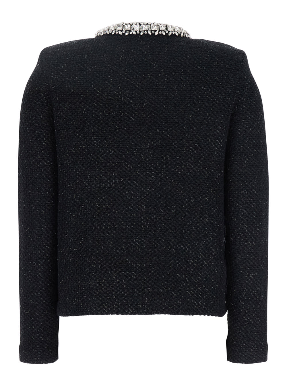 SELF-PORTRAIT BLACK SEQUIN KNIT CARDIGAN