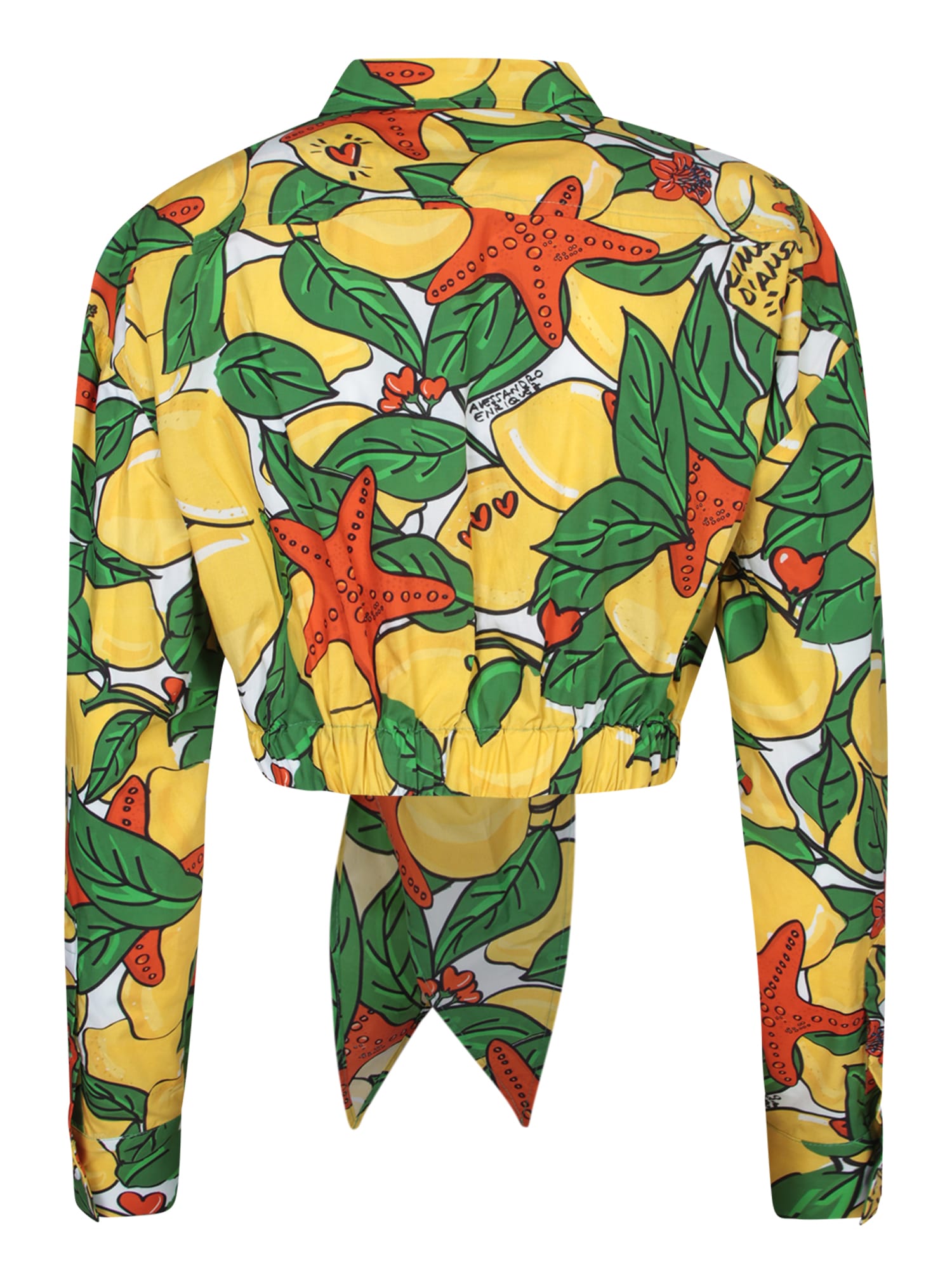Alessandro Enriquez Lemon Knot Poplin Shirt Yellow In Yellow