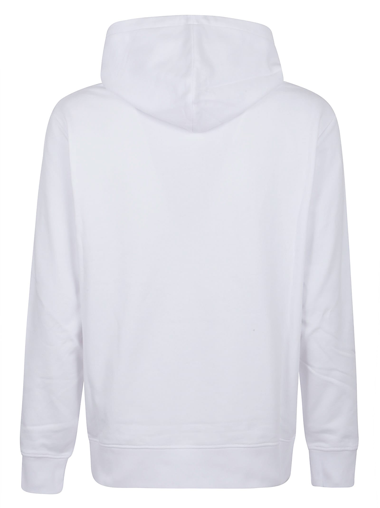 Balmain Contrasting Logo Print Cotton Hoodie In White