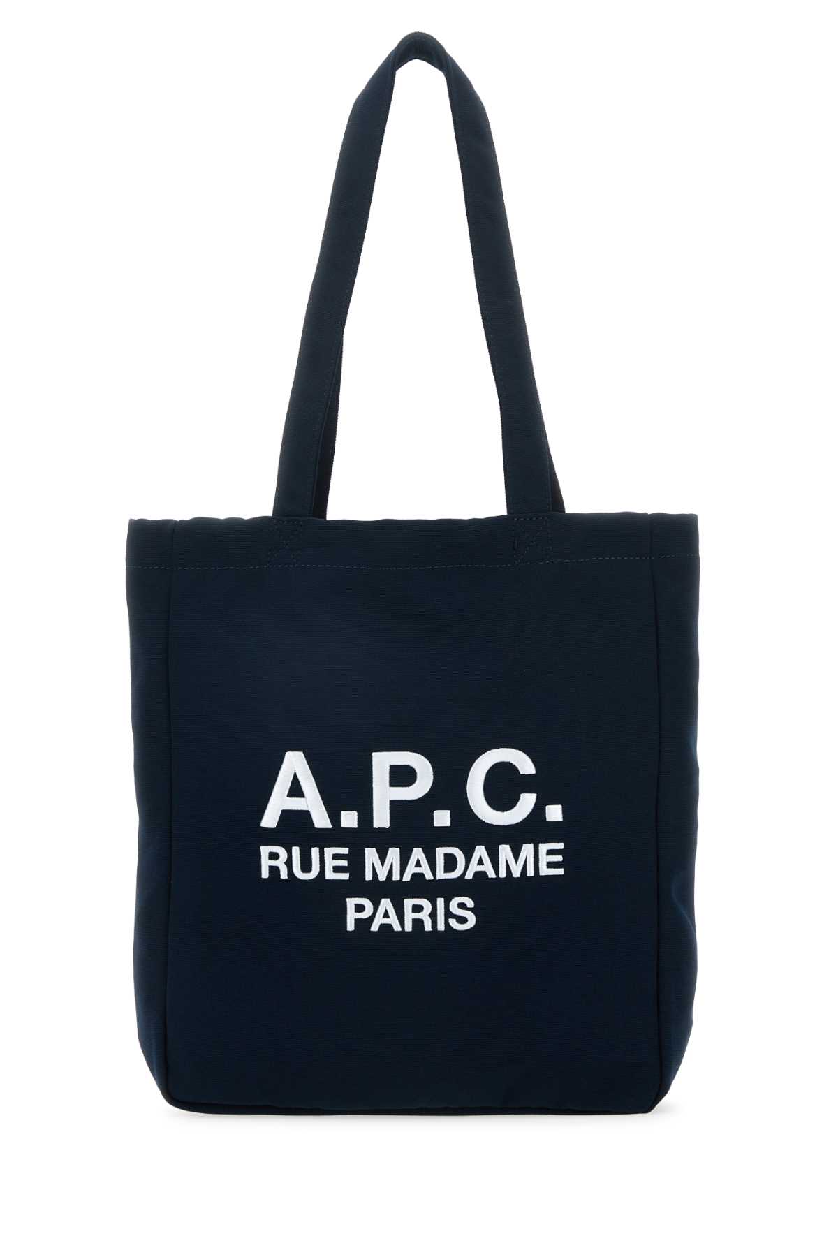 Apc Navy Blue Canvas Lou Rue Madame Shopping Bag In Darknavy