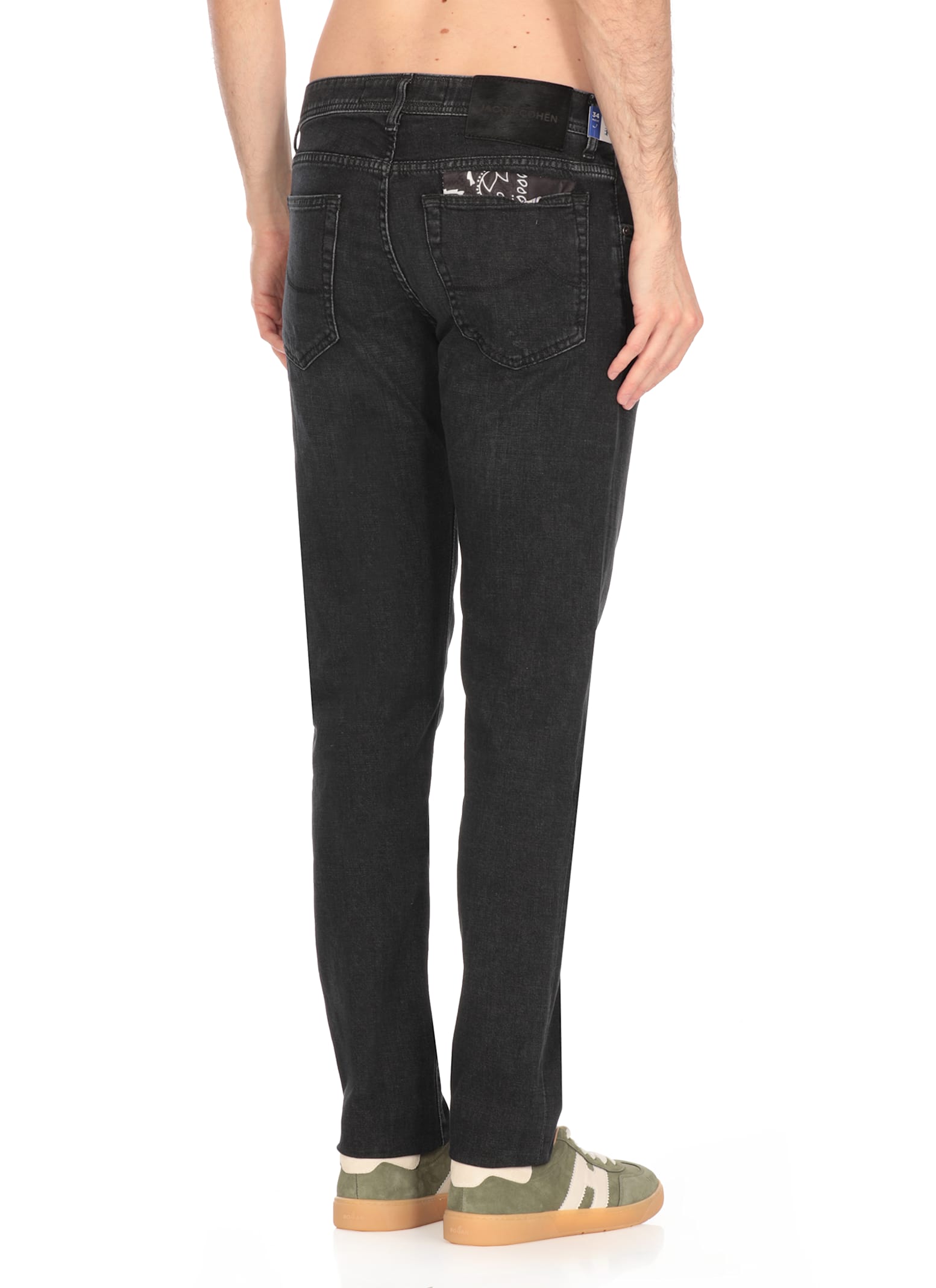 Jacob Cohen Black Cotton Nick Jeans In Black