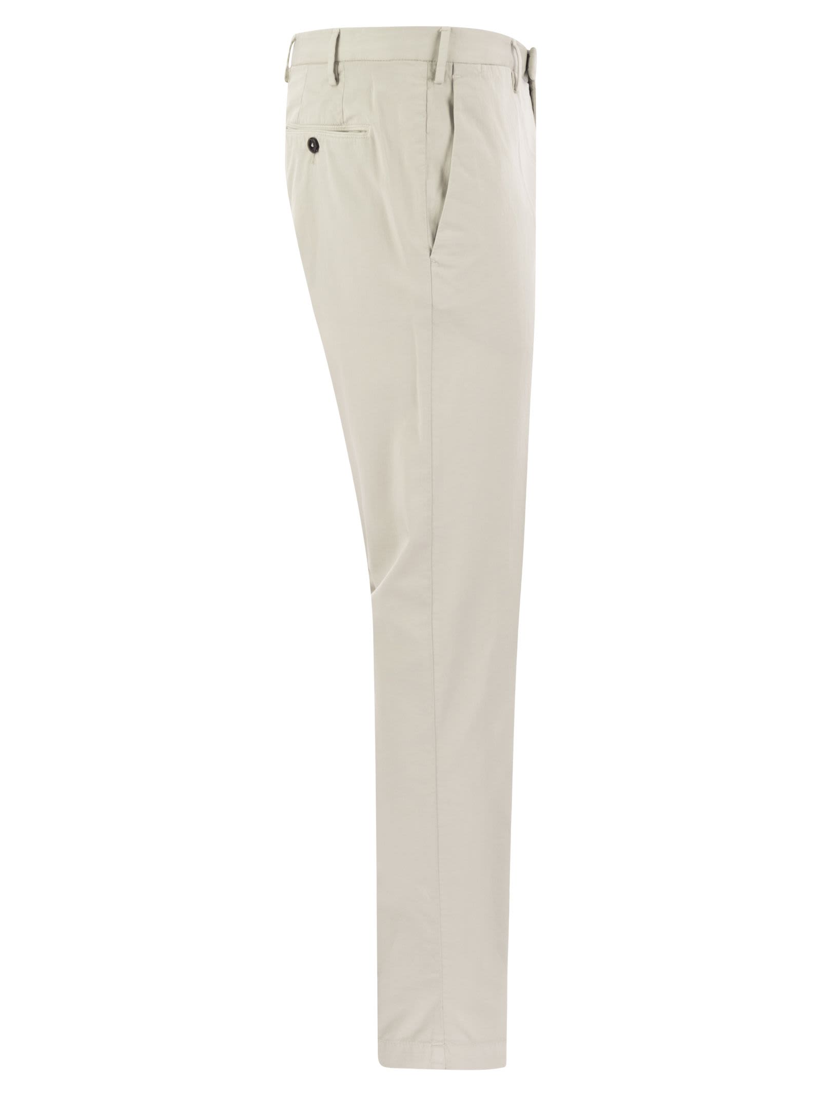 Shop Pt01 Skinny Trousers In Cotton And Silk In Ice