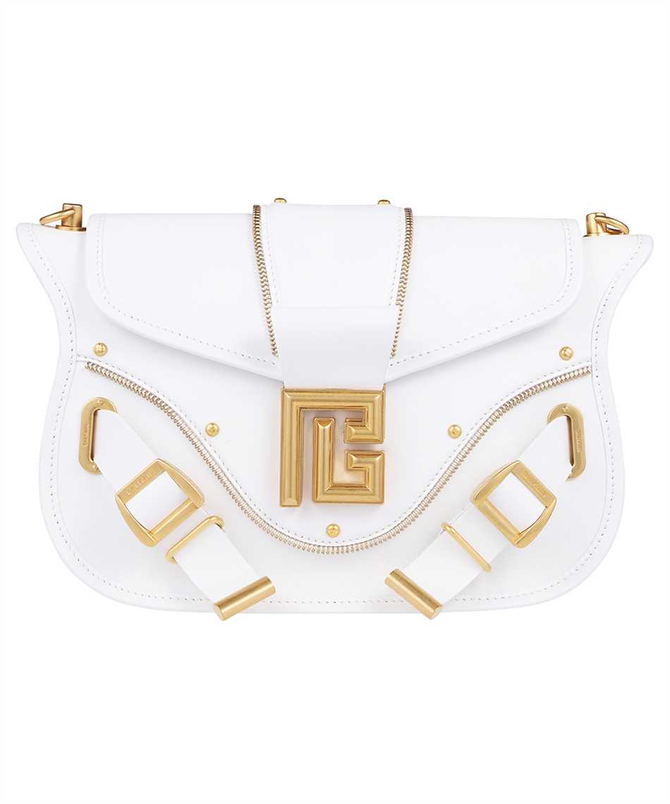 Balmain Leather Crossbody Bag In White