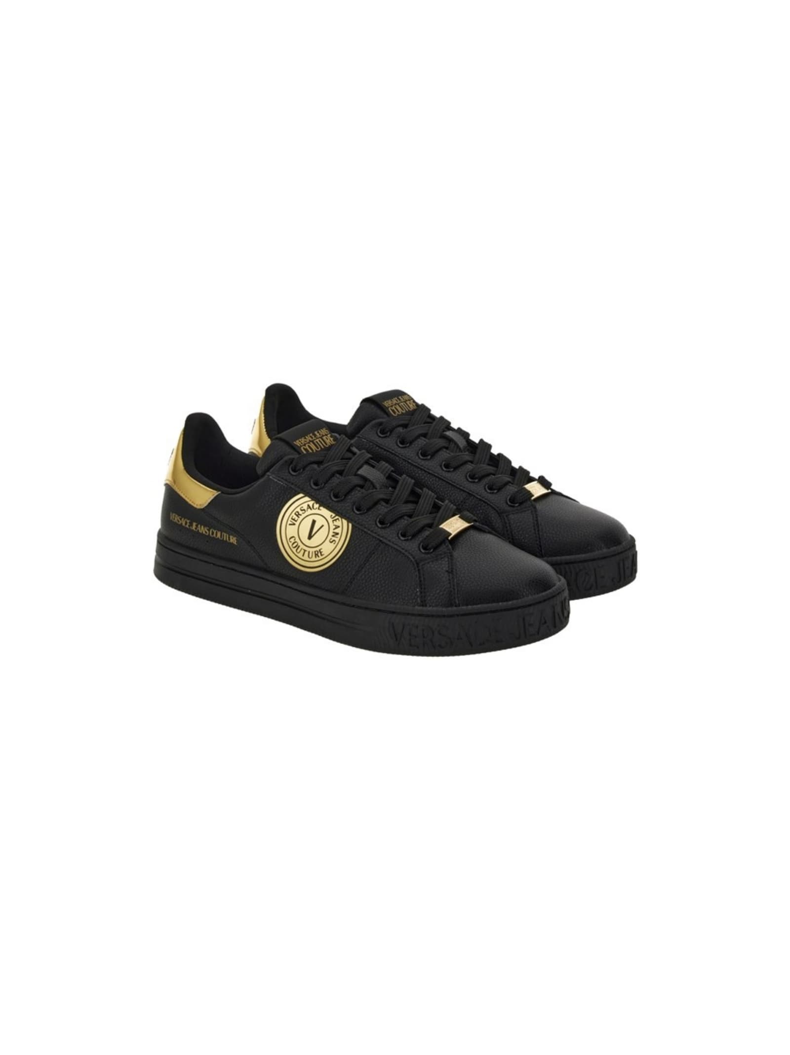 Versace Jeans Couture Mens Sneakers Black And Gold