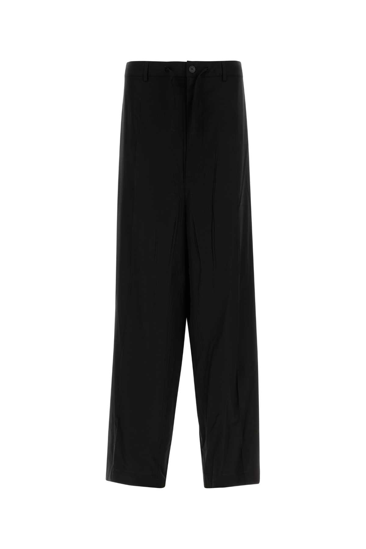 Shop Balenciaga Black Lyocell Wide-leg Pant